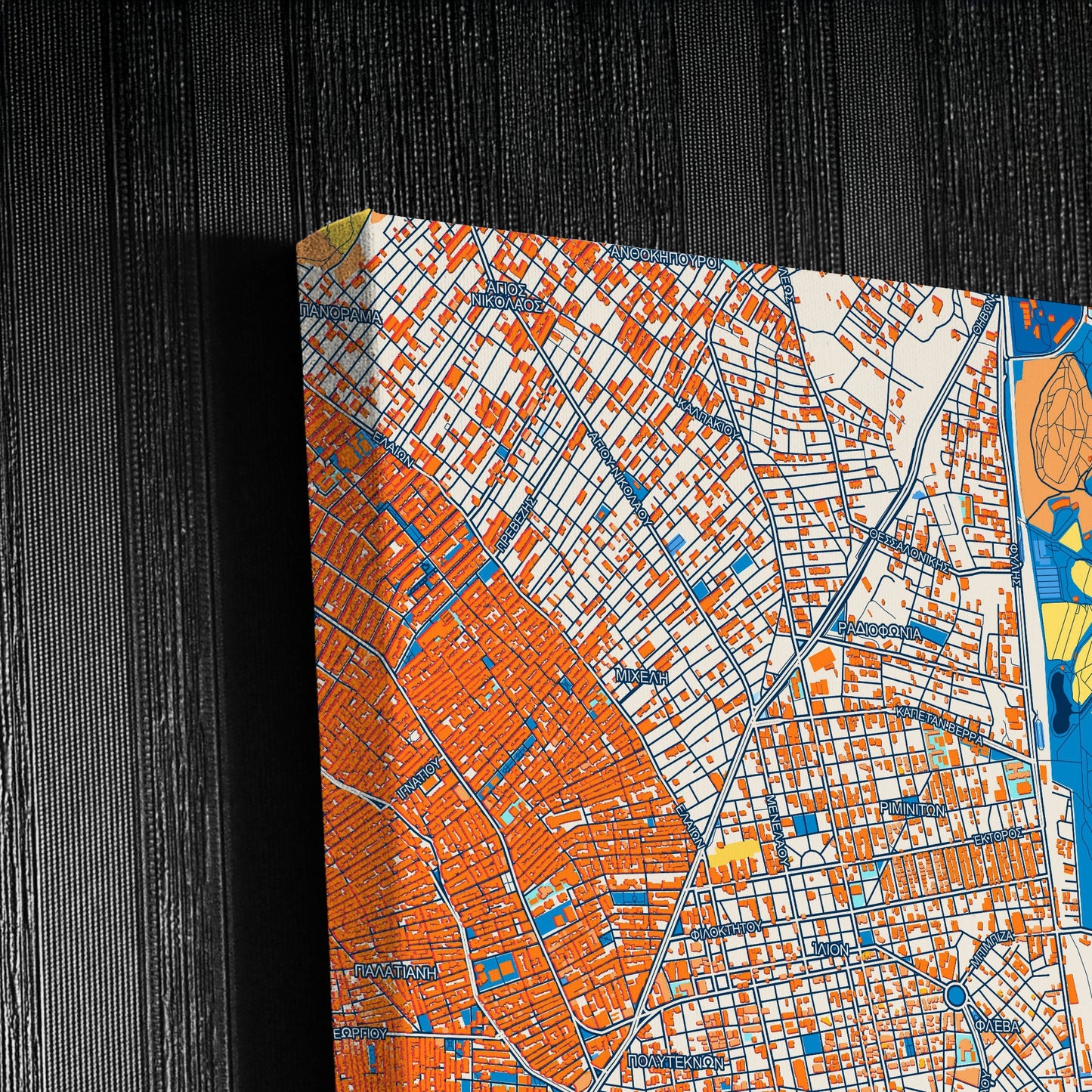 Αγιοι Αναργυροι Greece Colorful City Map Canvas Print Detail