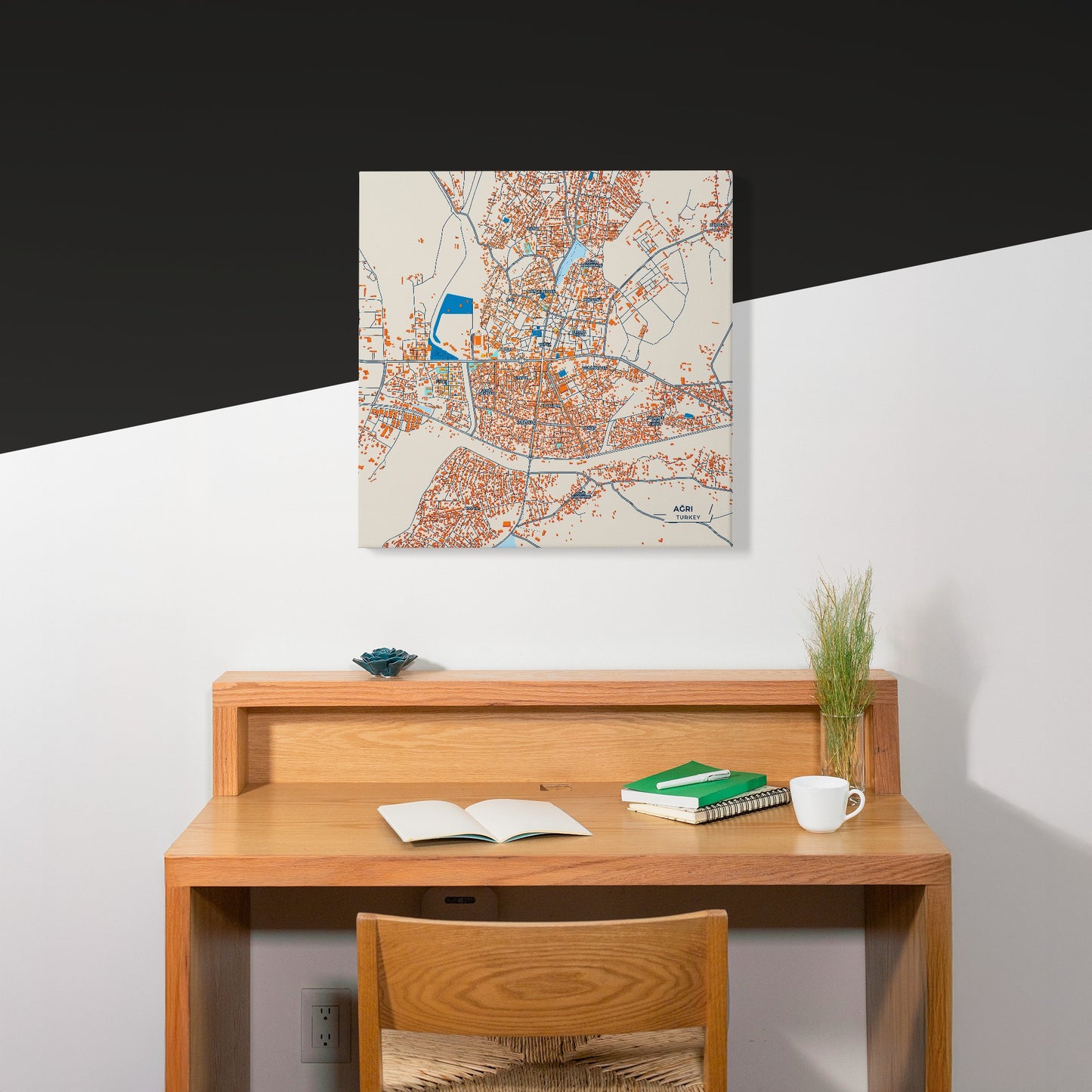 Ağri Turkey Colorful City Map Canvas Print Scene