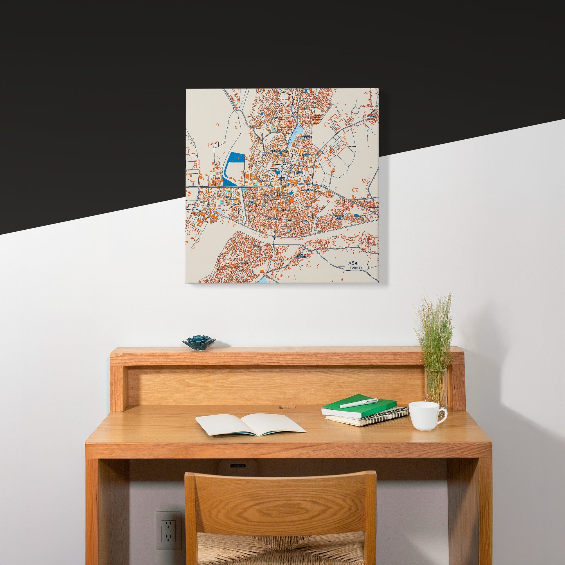 Ağri Turkey Colorful City Map Canvas Print Scene