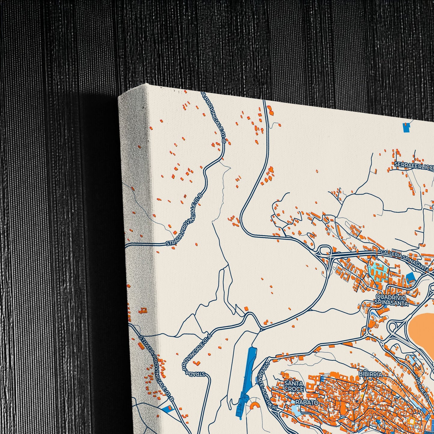 Agrigento Italy Colorful City Map Canvas Print Detail