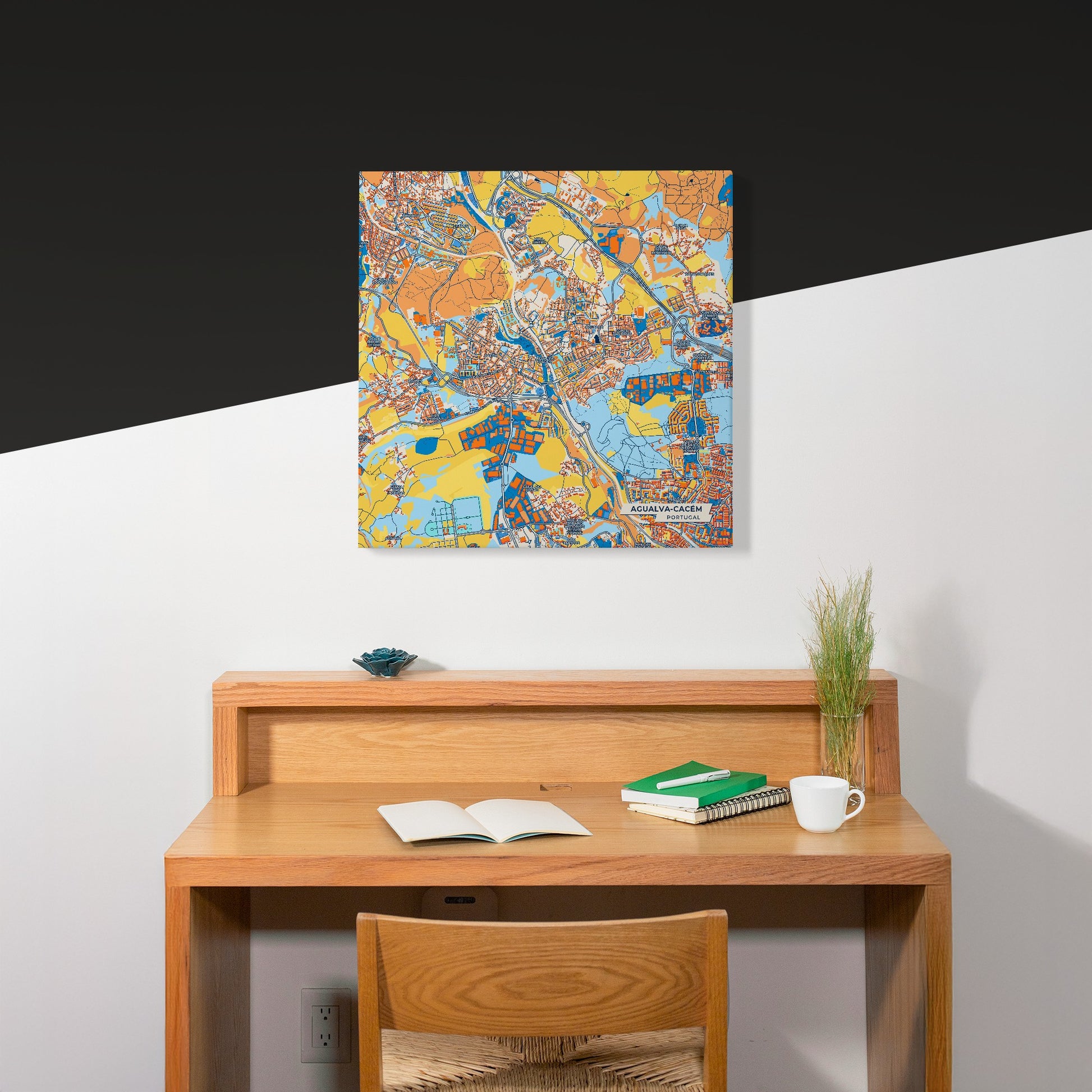 Agualva-Cacém Portugal Colorful City Map Canvas Print Scene