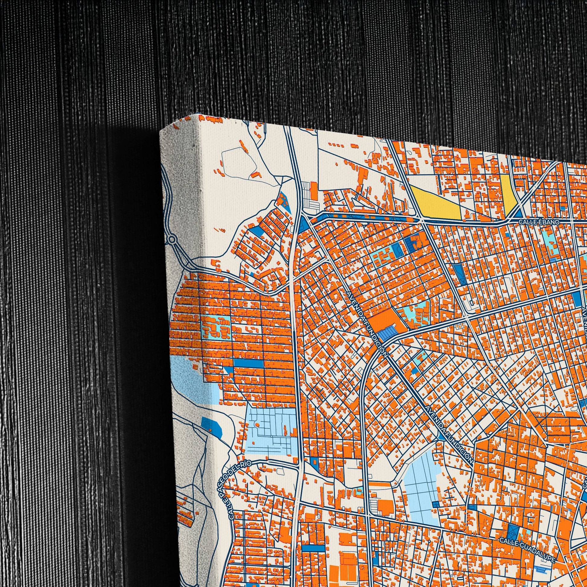 Aguascalientes Mexico Colorful City Map Canvas Print Detail