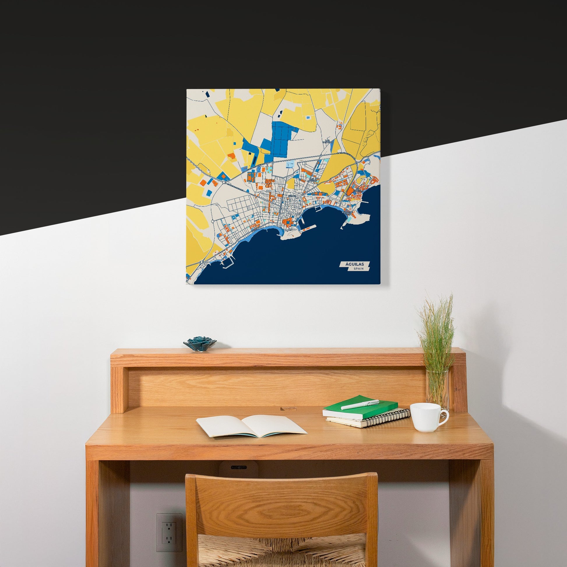 Águilas Spain Colorful City Map Canvas Print Scene