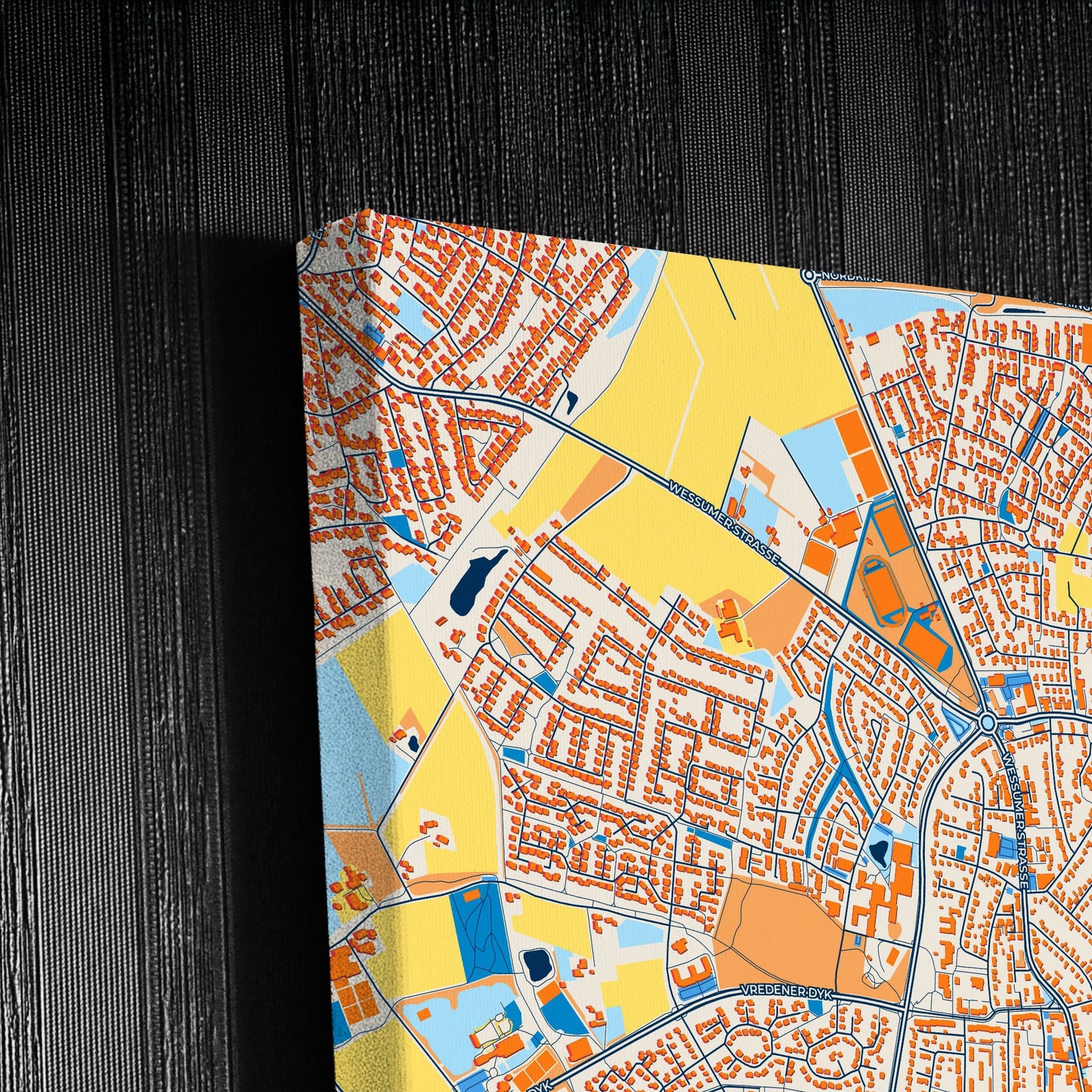 Ahaus Germany Colorful City Map Canvas Print Detail