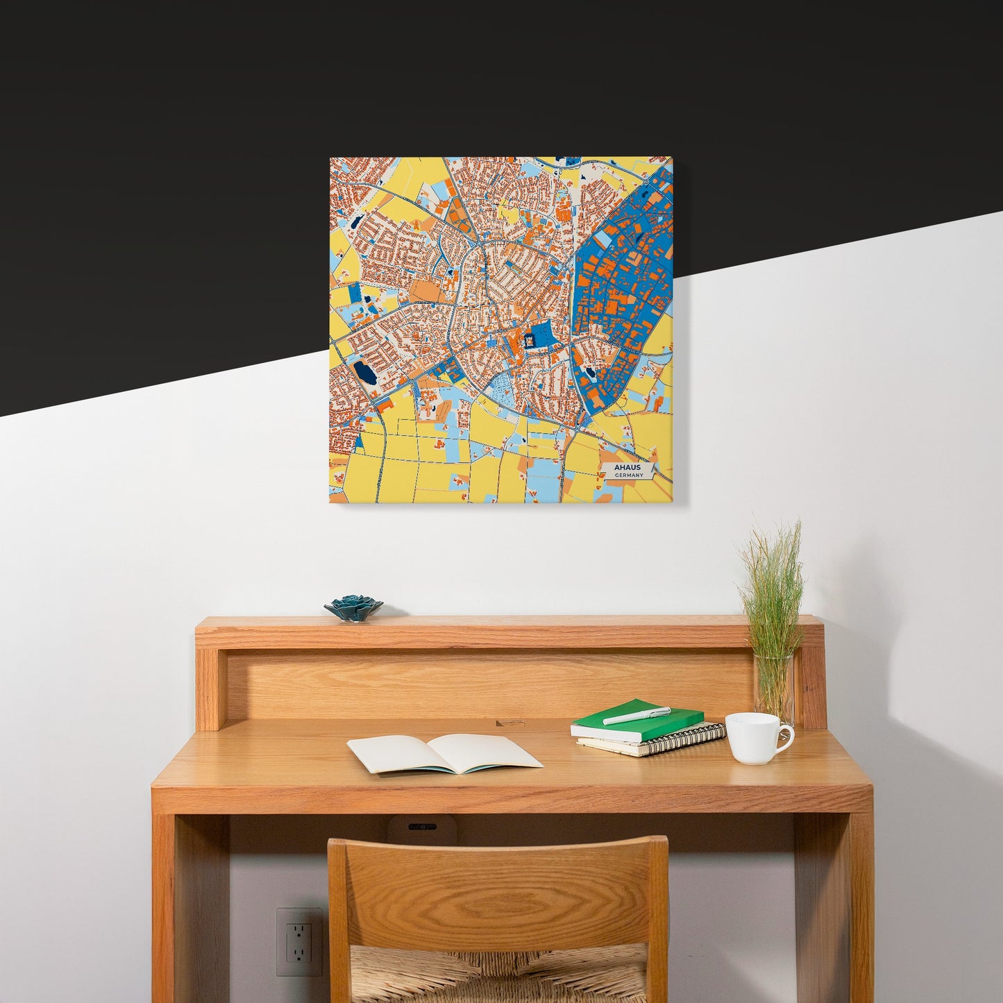 Ahaus Germany Colorful City Map Canvas Print Scene