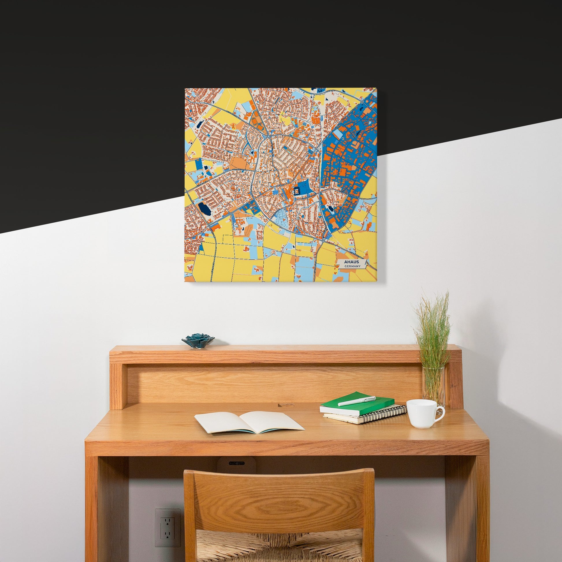 Ahaus Germany Colorful City Map Canvas Print Scene
