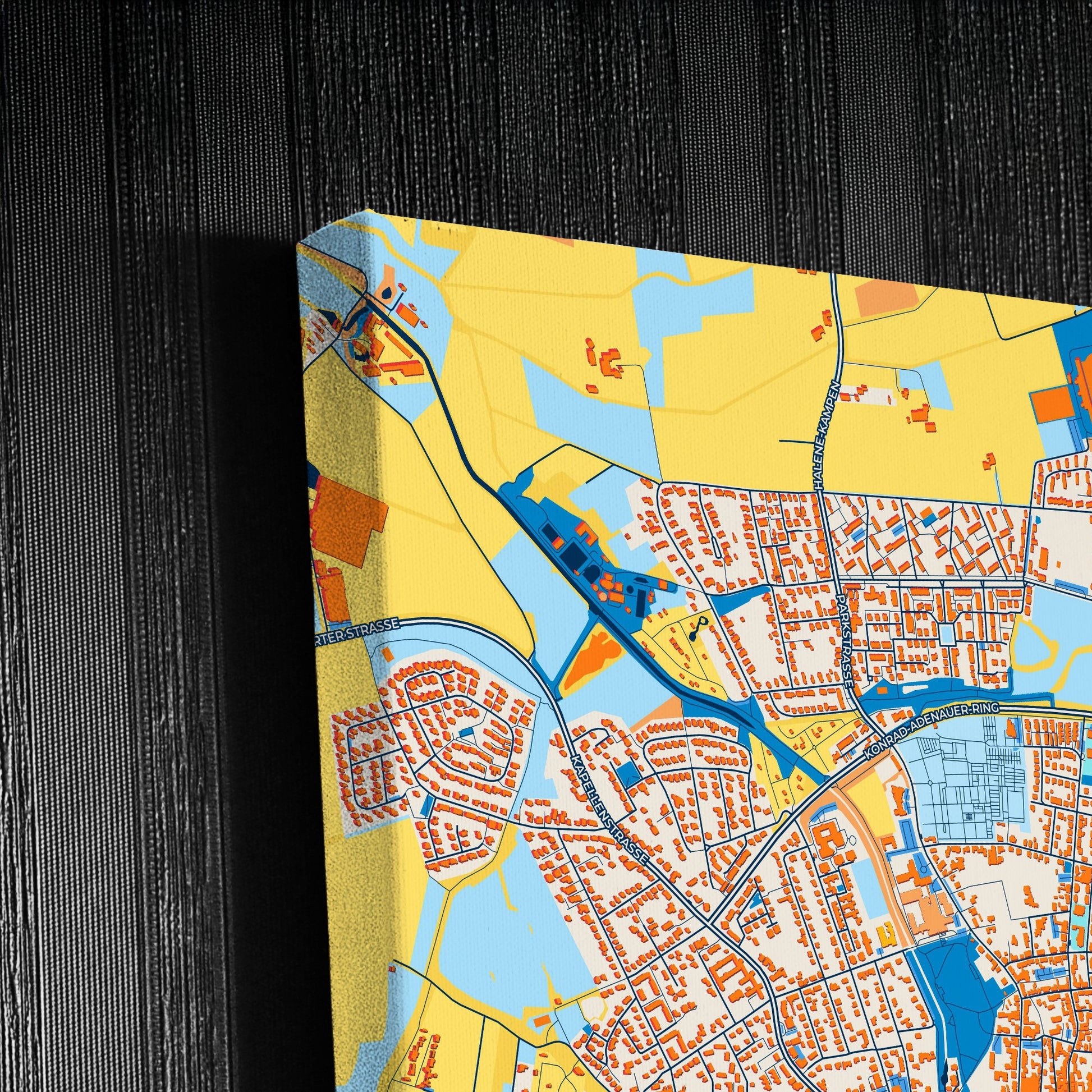Ahlen Germany Colorful City Map Canvas Print Detail