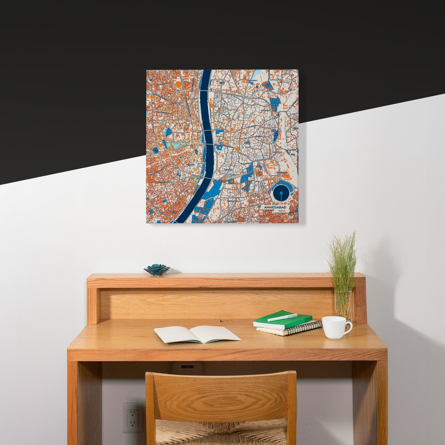 Ahmedabad India Colorful City Map Canvas Print Scene