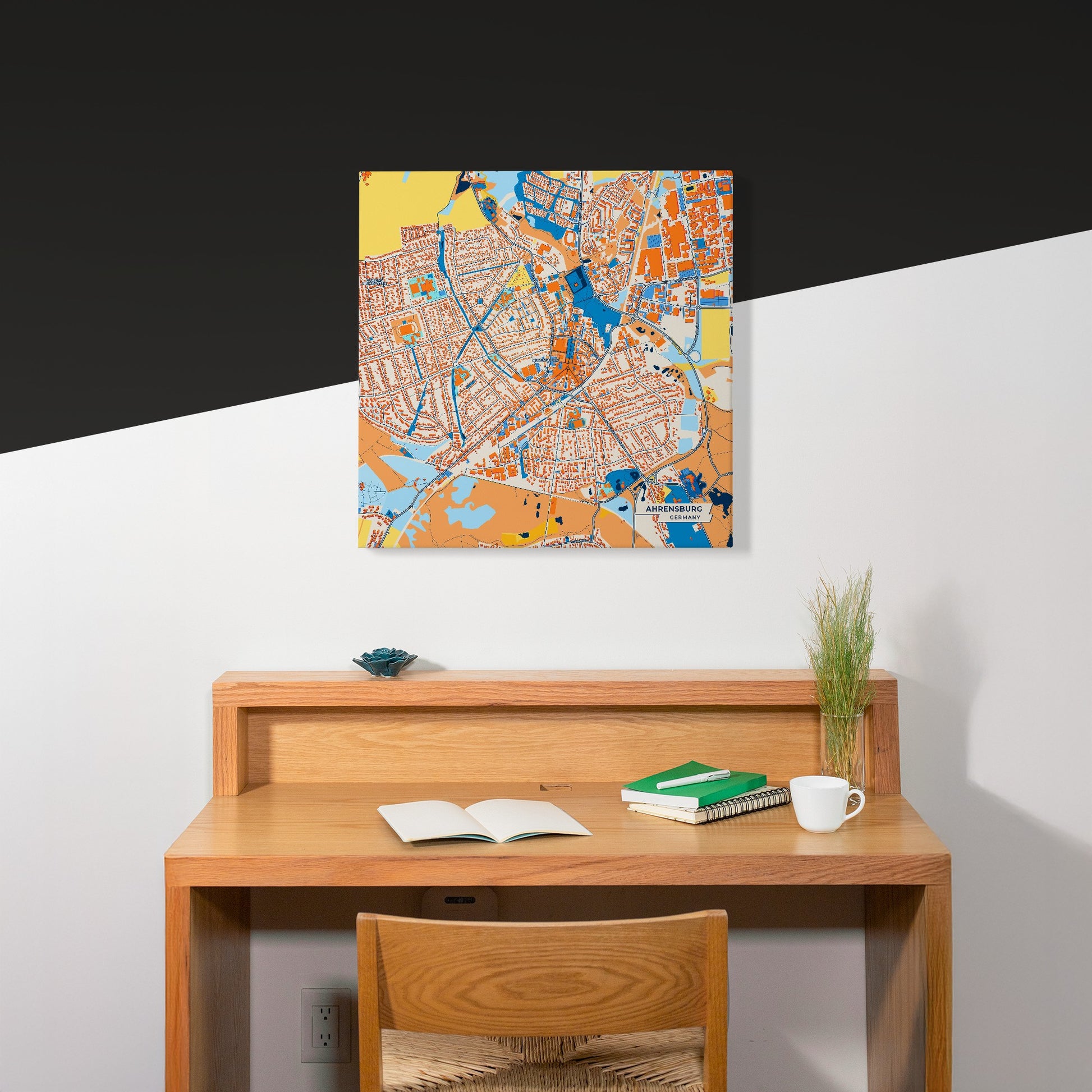 Ahrensburg Germany Colorful City Map Canvas Print Scene