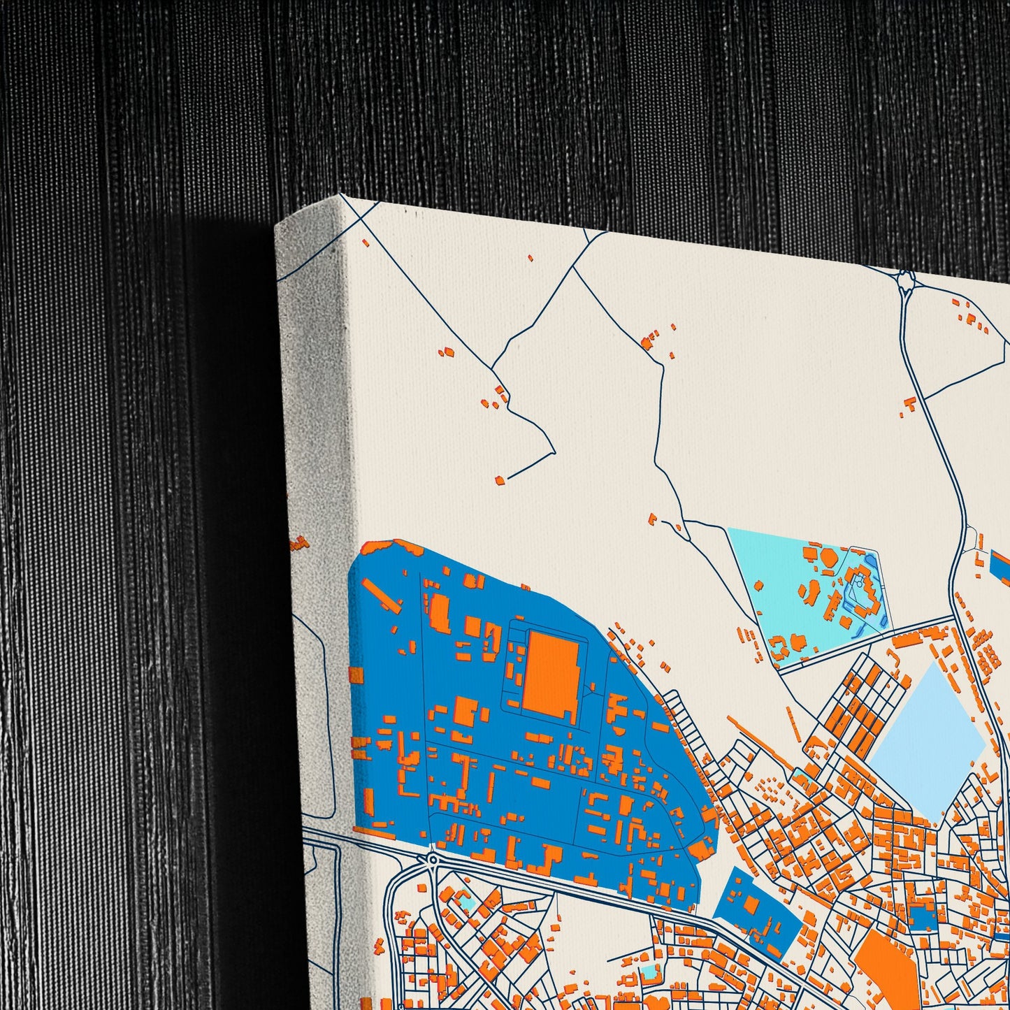 Ain Beida Algeria Colorful City Map Canvas Print Detail