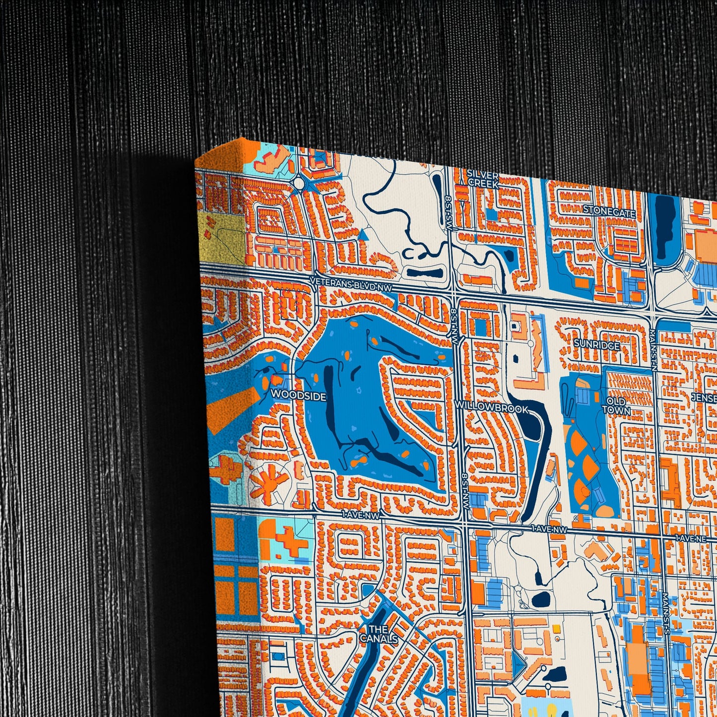 Airdrie Canada Colorful City Map Canvas Print Detail