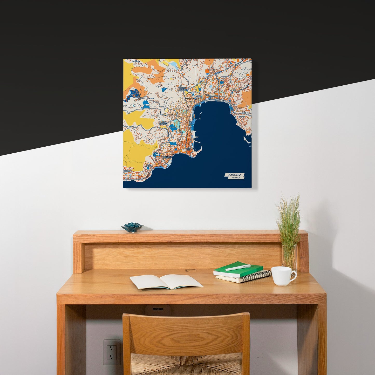 Ajaccio France Colorful City Map Canvas Print Scene