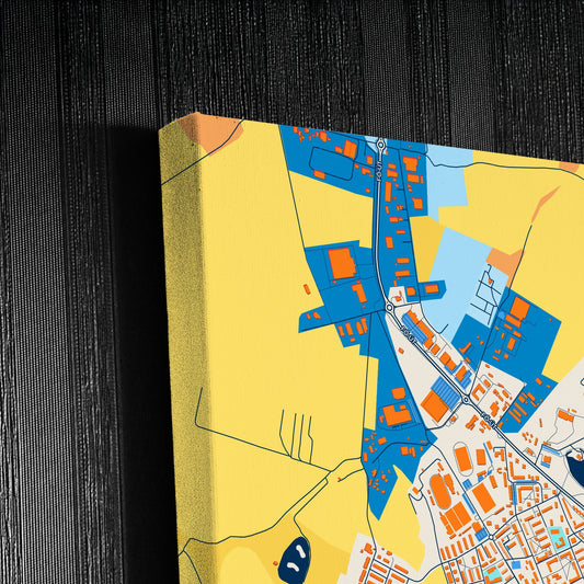 Ajka Hungary Colorful City Map Canvas Print Detail