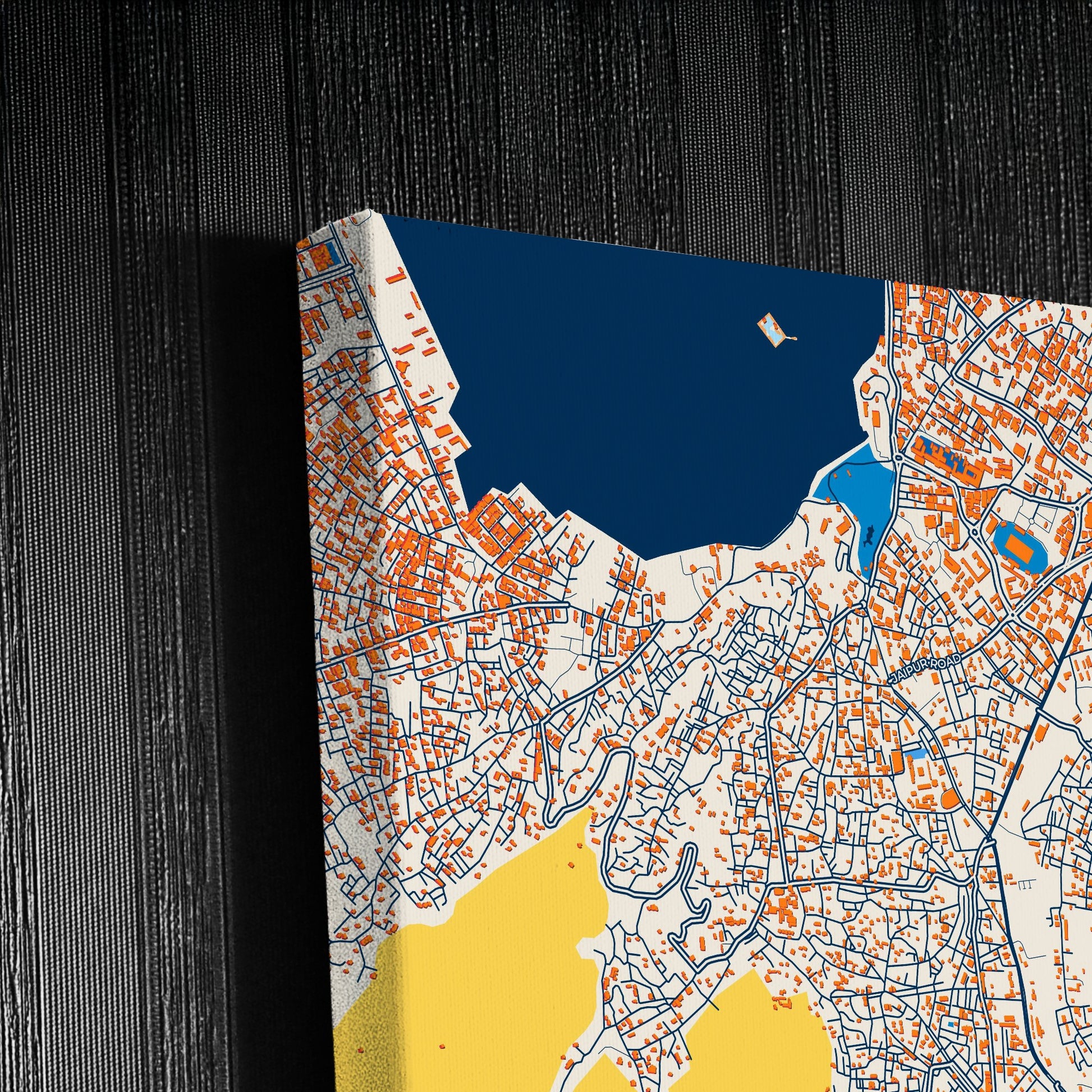 Ajmer India Colorful City Map Canvas Print Detail