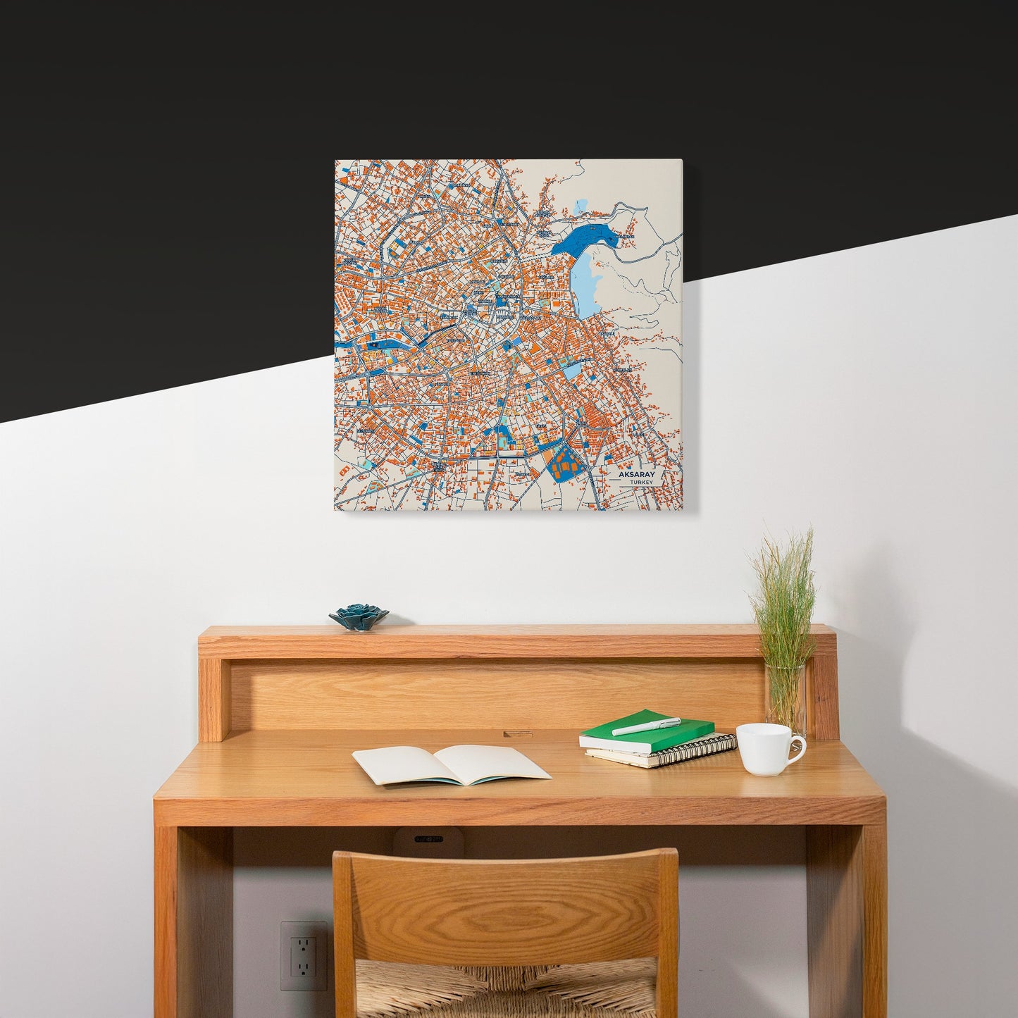 Aksaray Turkey Colorful City Map Canvas Print Scene