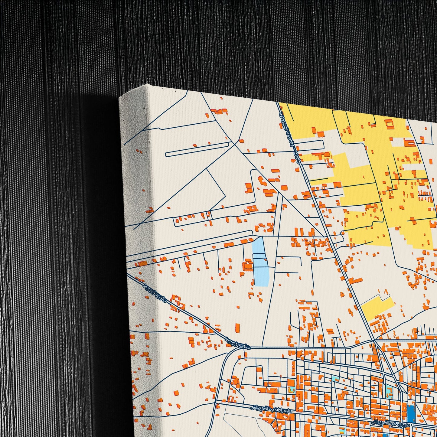Al-Bab Syria Colorful City Map Canvas Print Detail