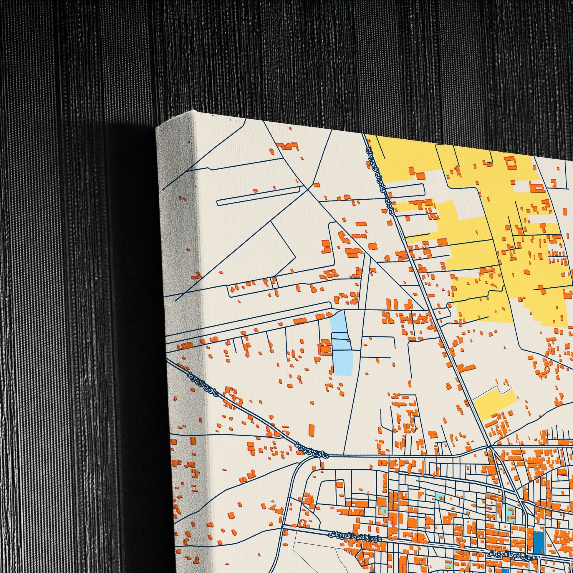 Al-Bab Syria Colorful City Map Canvas Print Detail