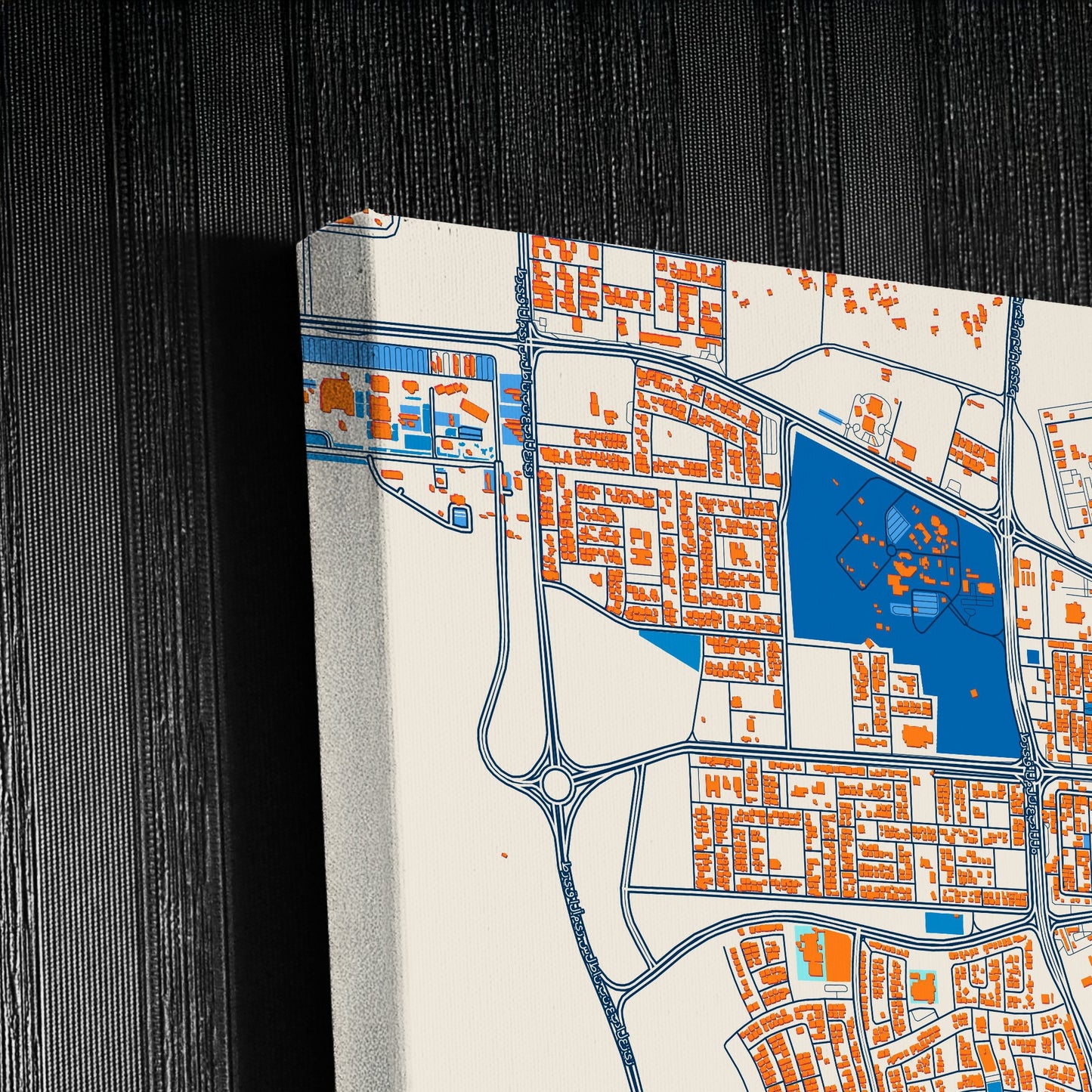 Al-Mubarraz Saudi Arabia Colorful City Map Canvas Print Detail