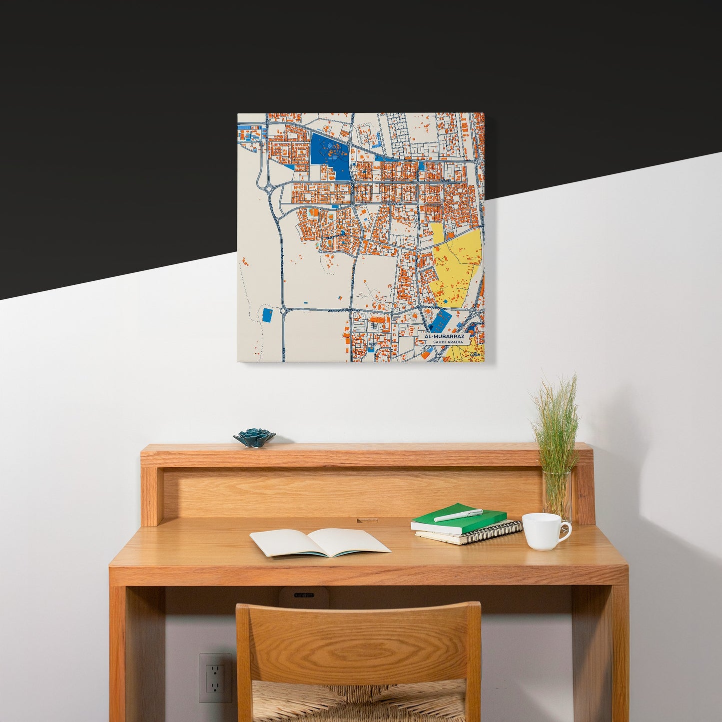 Al-Mubarraz Saudi Arabia Colorful City Map Canvas Print Scene