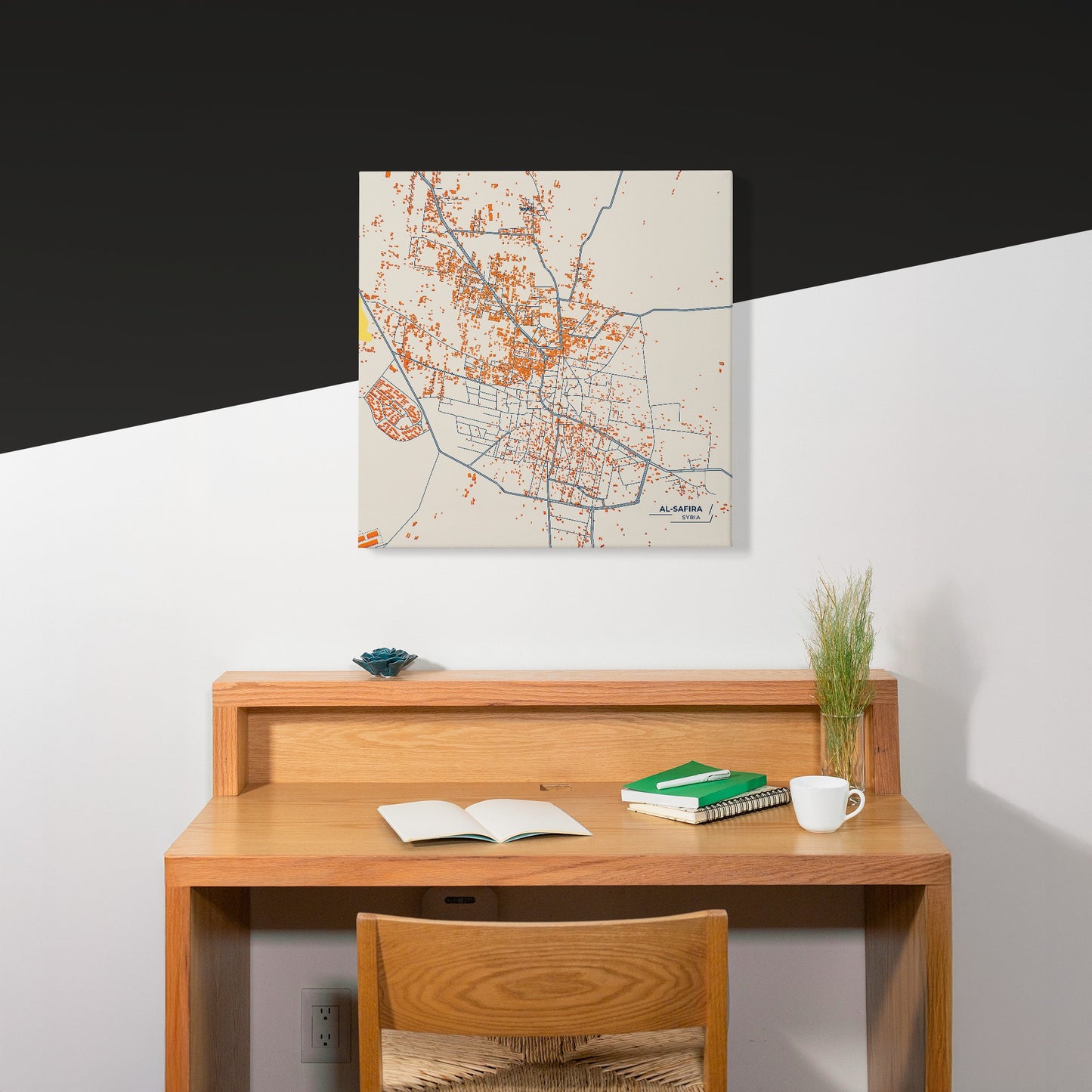 Al-Safira Syria Colorful City Map Canvas Print Scene