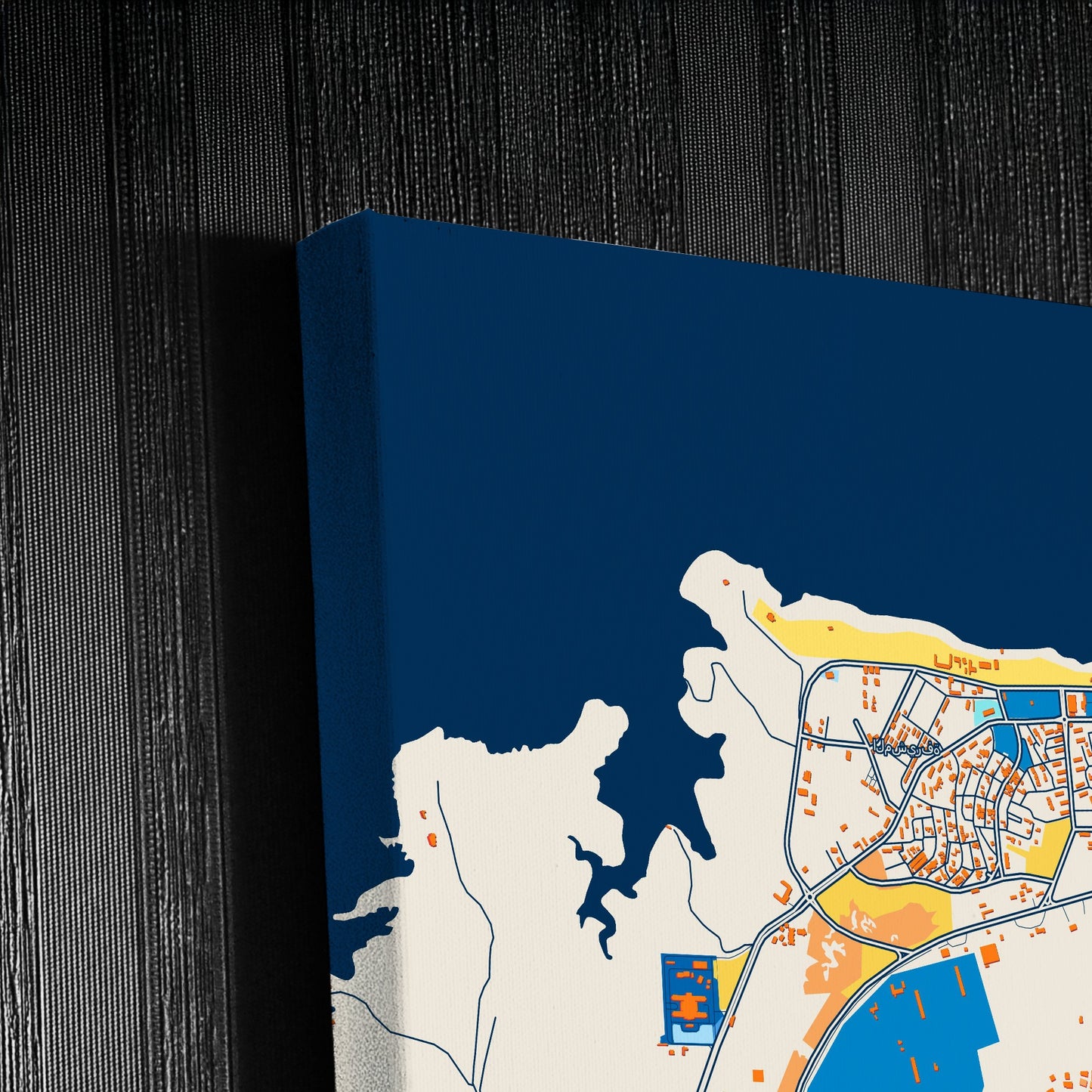 Al-Thawrah Syria Colorful City Map Canvas Print Detail