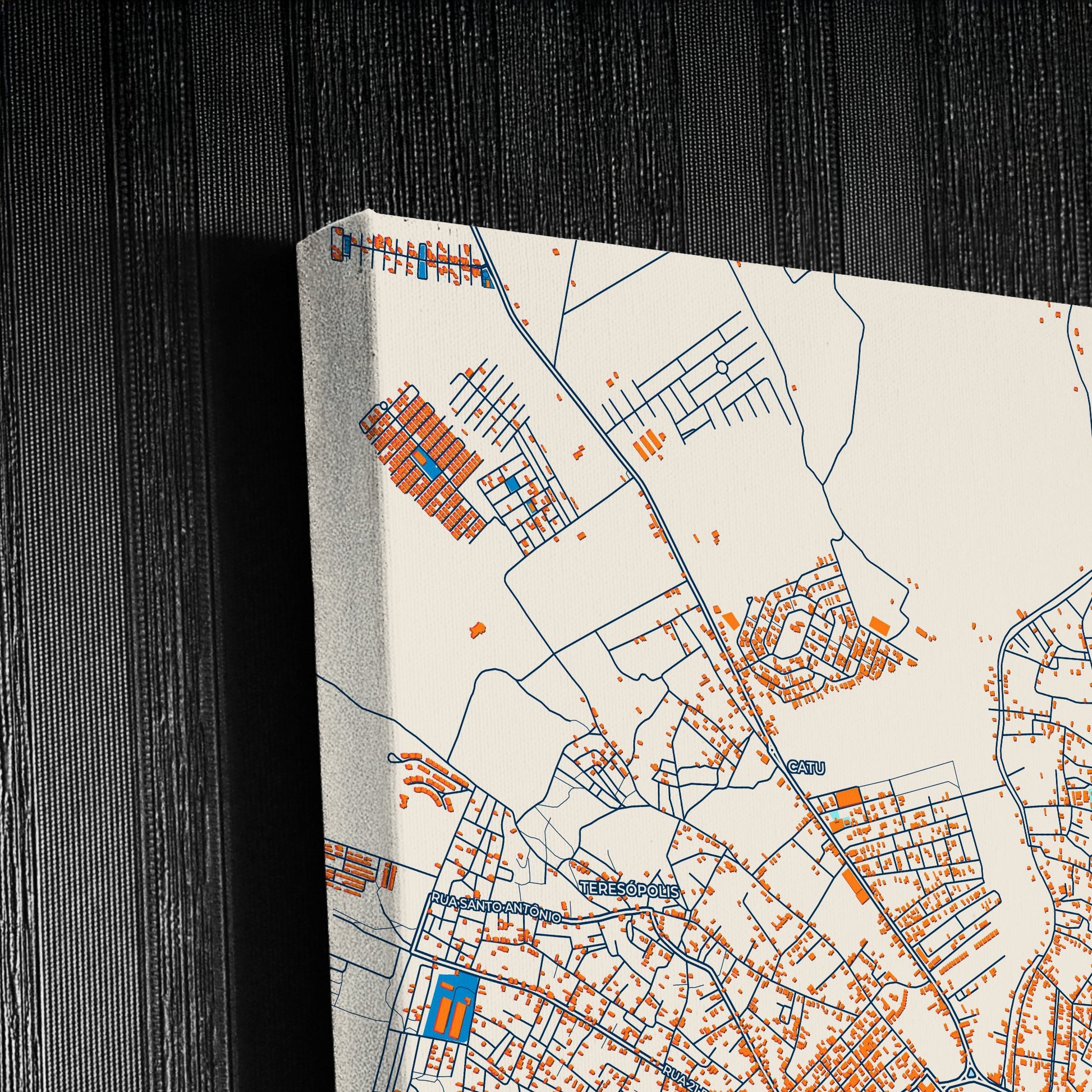 Alagoinhas Brazil Colorful City Map Canvas Print Detail