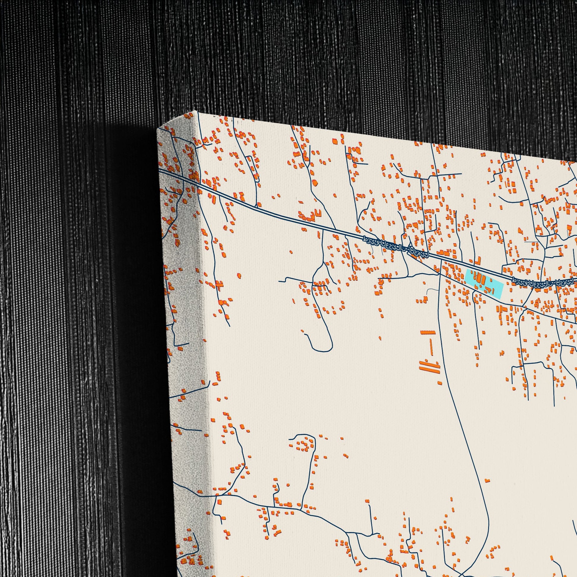 Al Ajaylat Libya Colorful City Map Canvas Print Detail