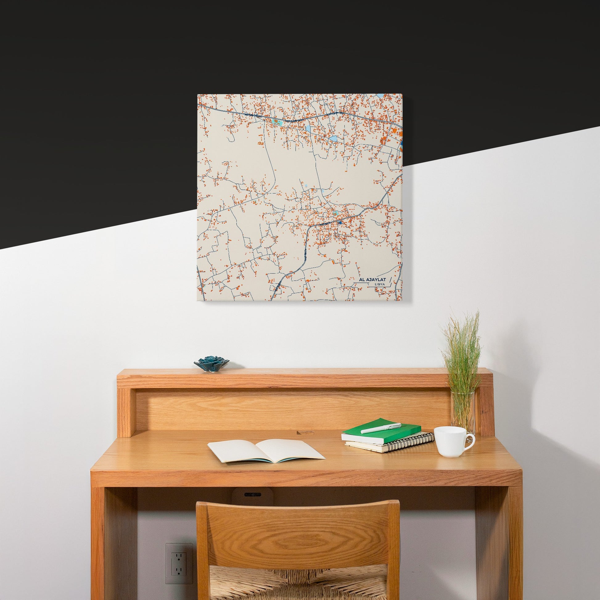 Al Ajaylat Libya Colorful City Map Canvas Print Scene
