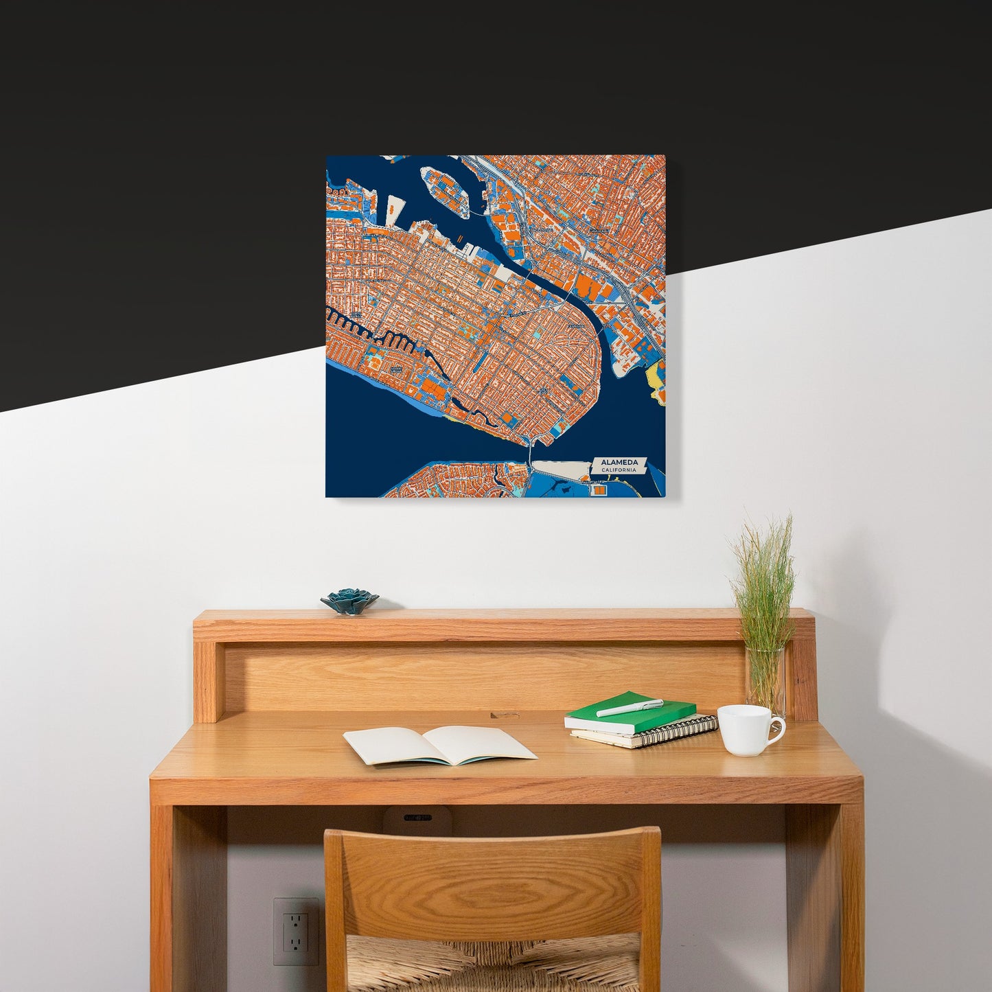 Alameda California Colorful City Map Canvas Print Scene