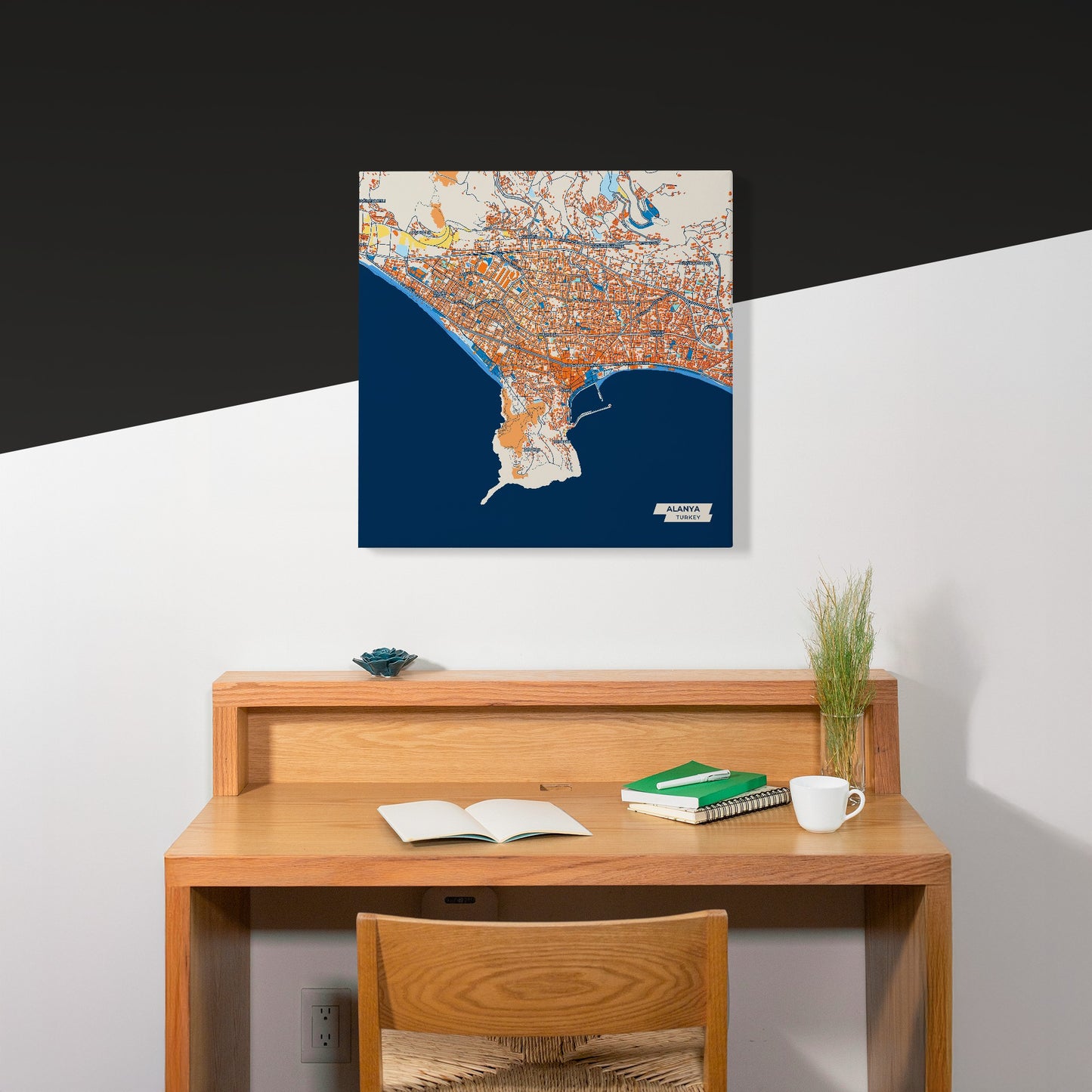 Alanya Turkey Colorful City Map Canvas Print Scene