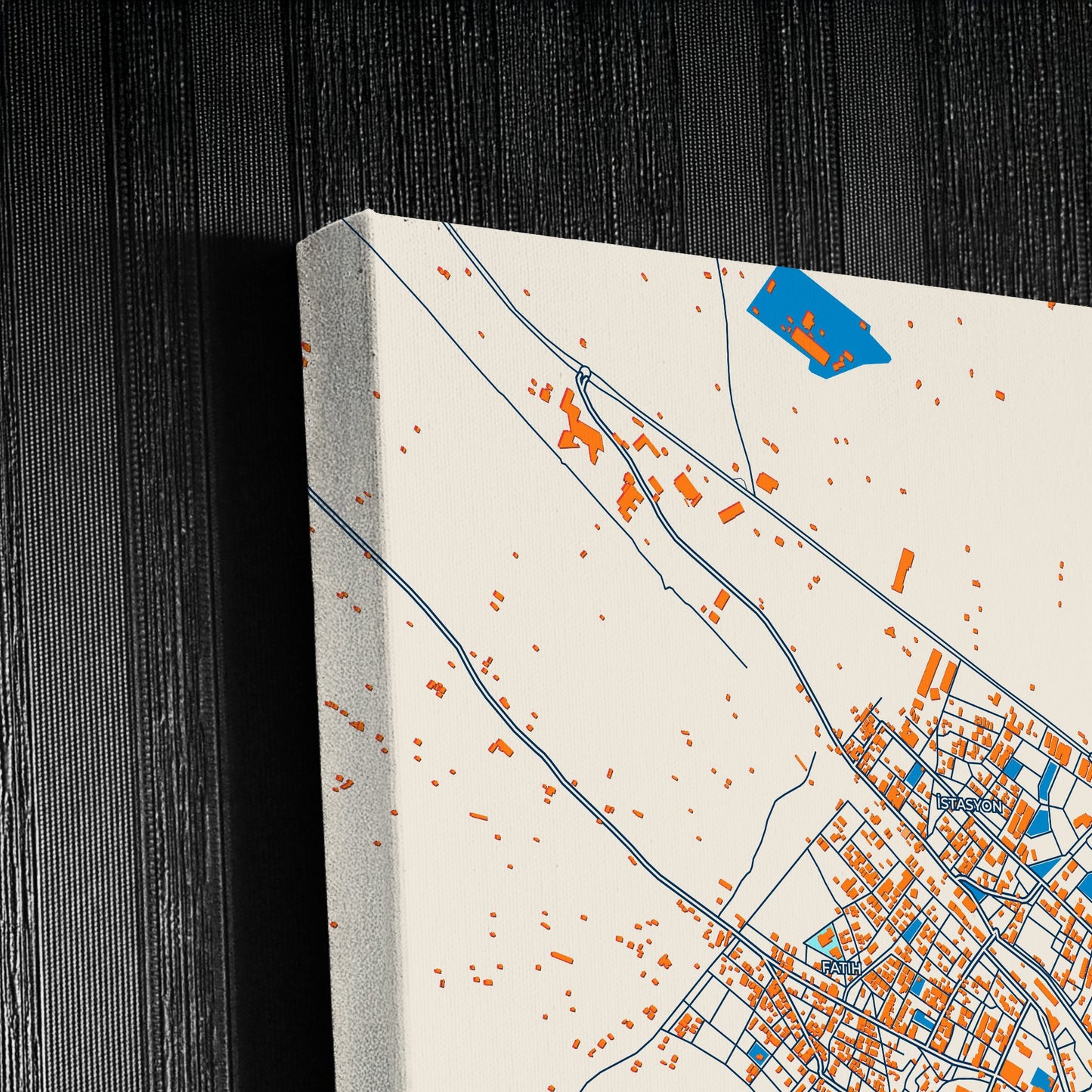 Alaşehir Turkey Colorful City Map Canvas Print Detail