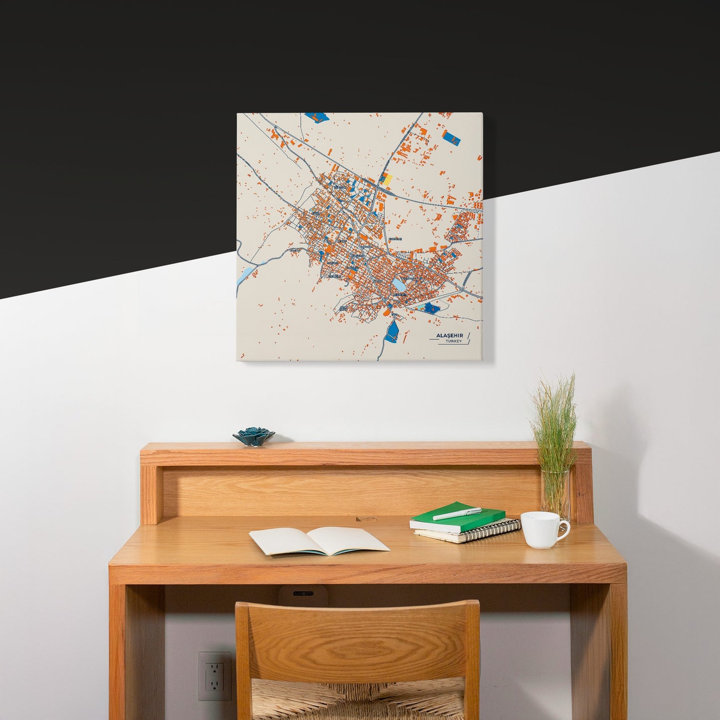 Alaşehir Turkey Colorful City Map Canvas Print Scene