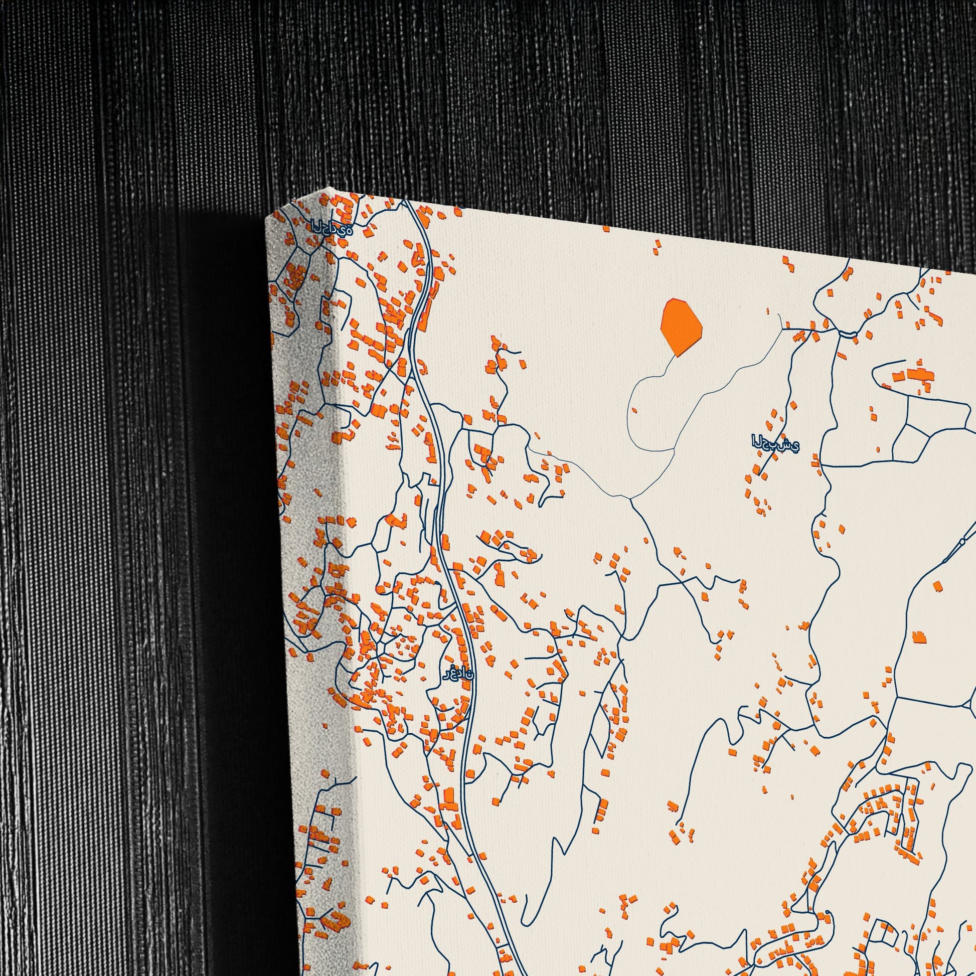 Al Bahah Saudi Arabia Colorful City Map Canvas Print Detail