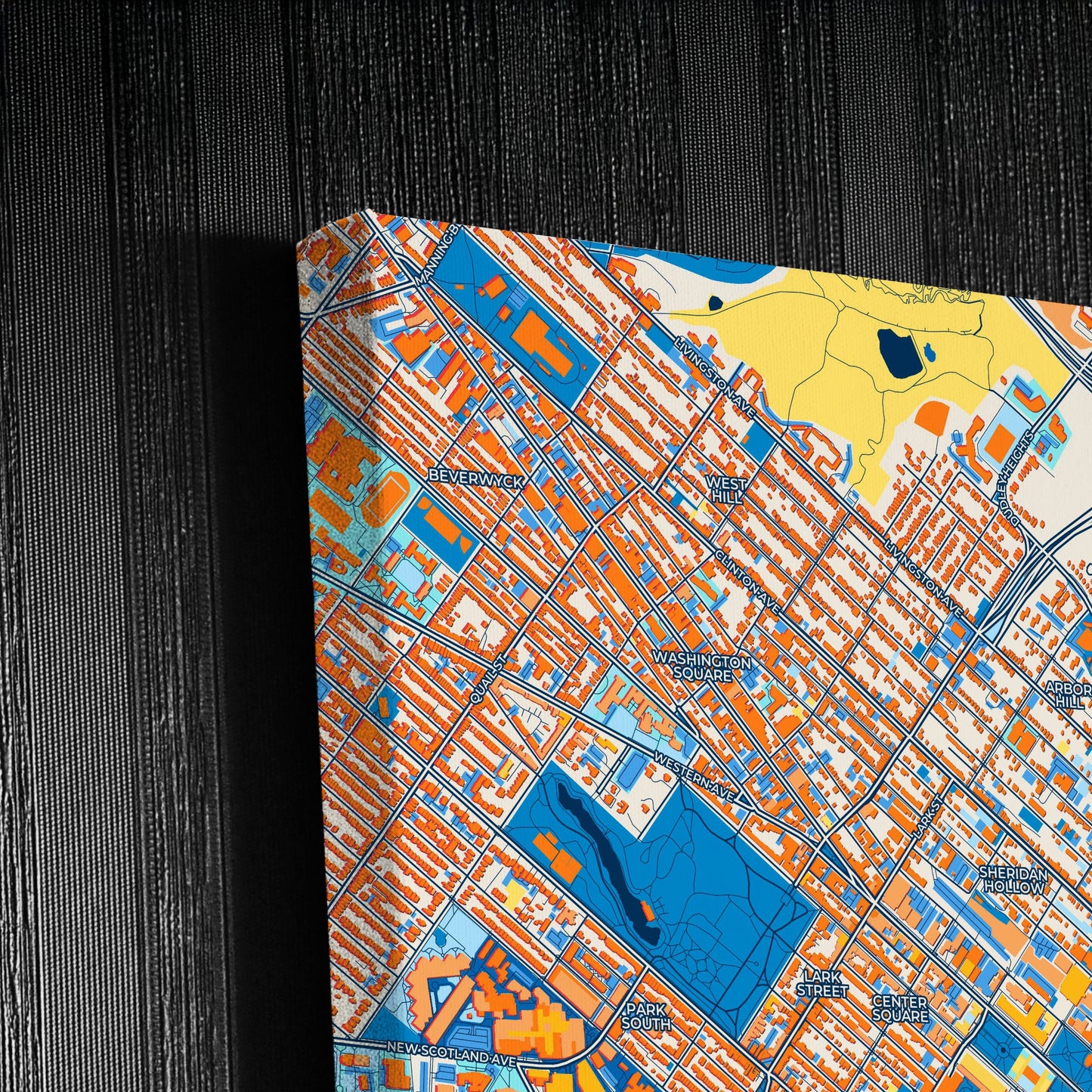 Albany New York Colorful City Map Canvas Print Detail