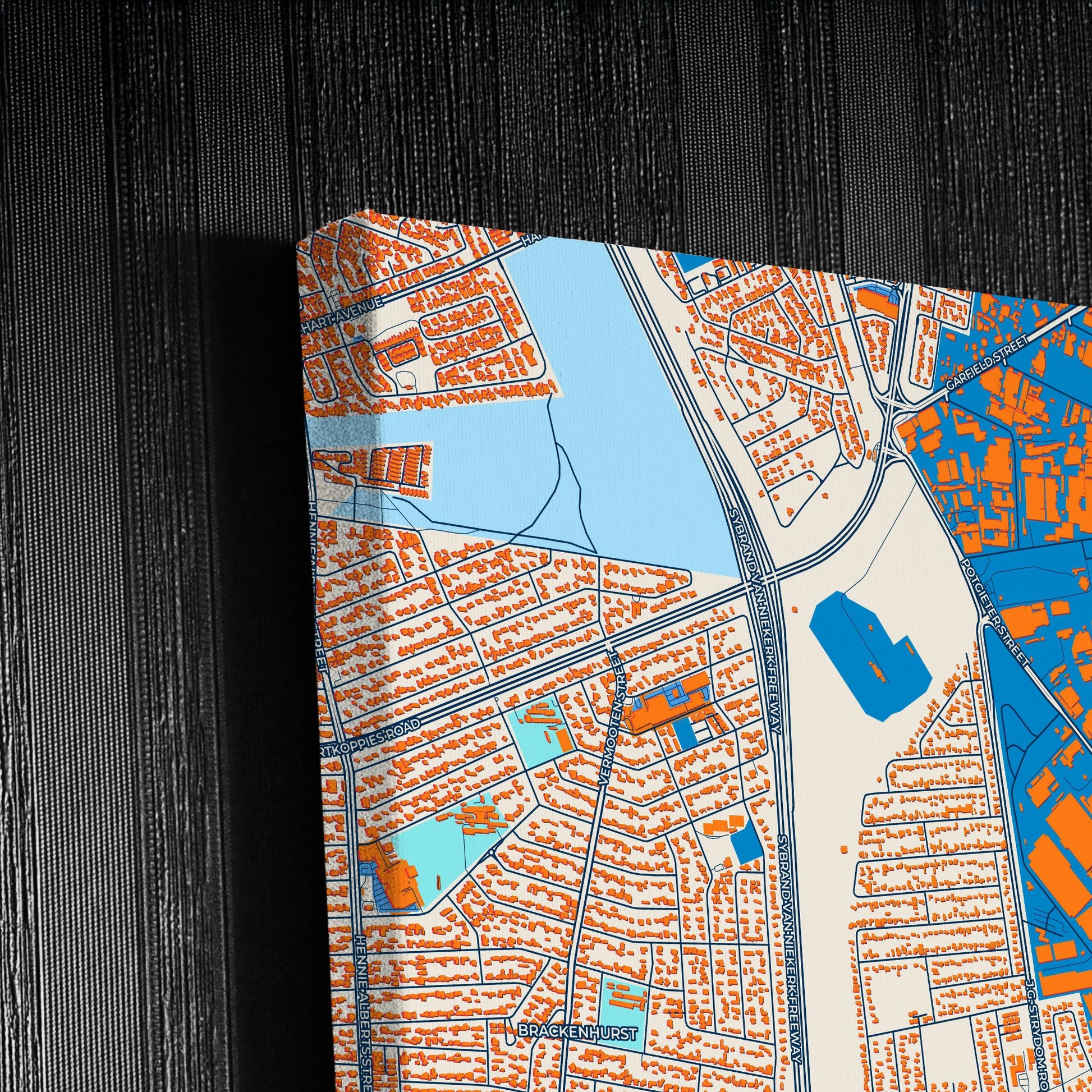 Alberton South Africa Colorful City Map Canvas Print Detail