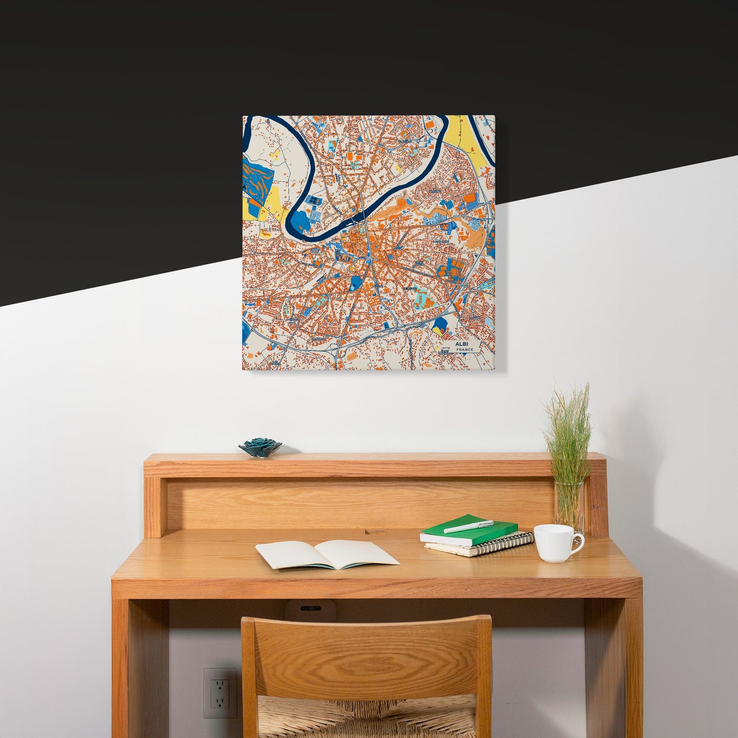 Albi France Colorful City Map Canvas Print Scene