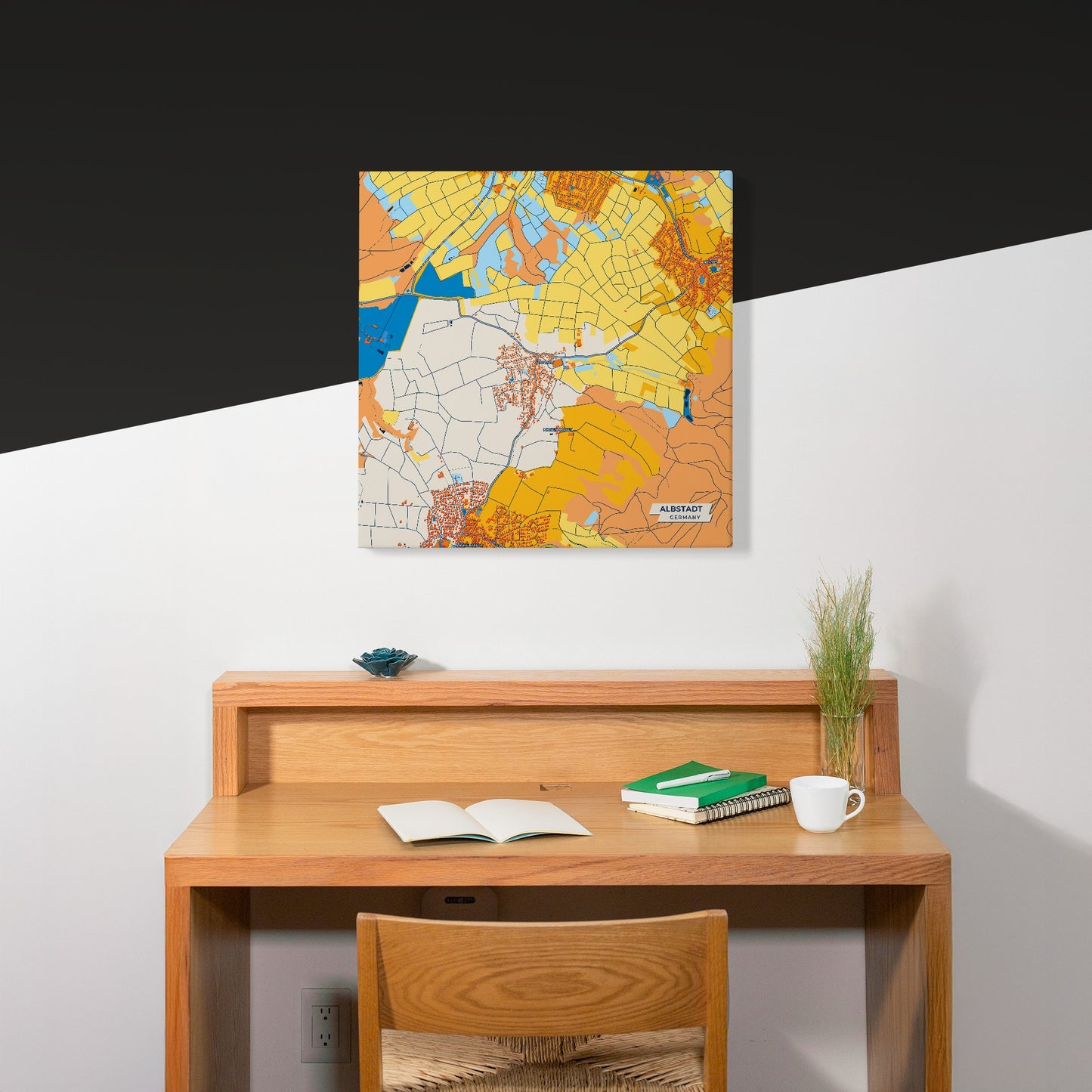 Albstadt Germany Colorful City Map Canvas Print Scene