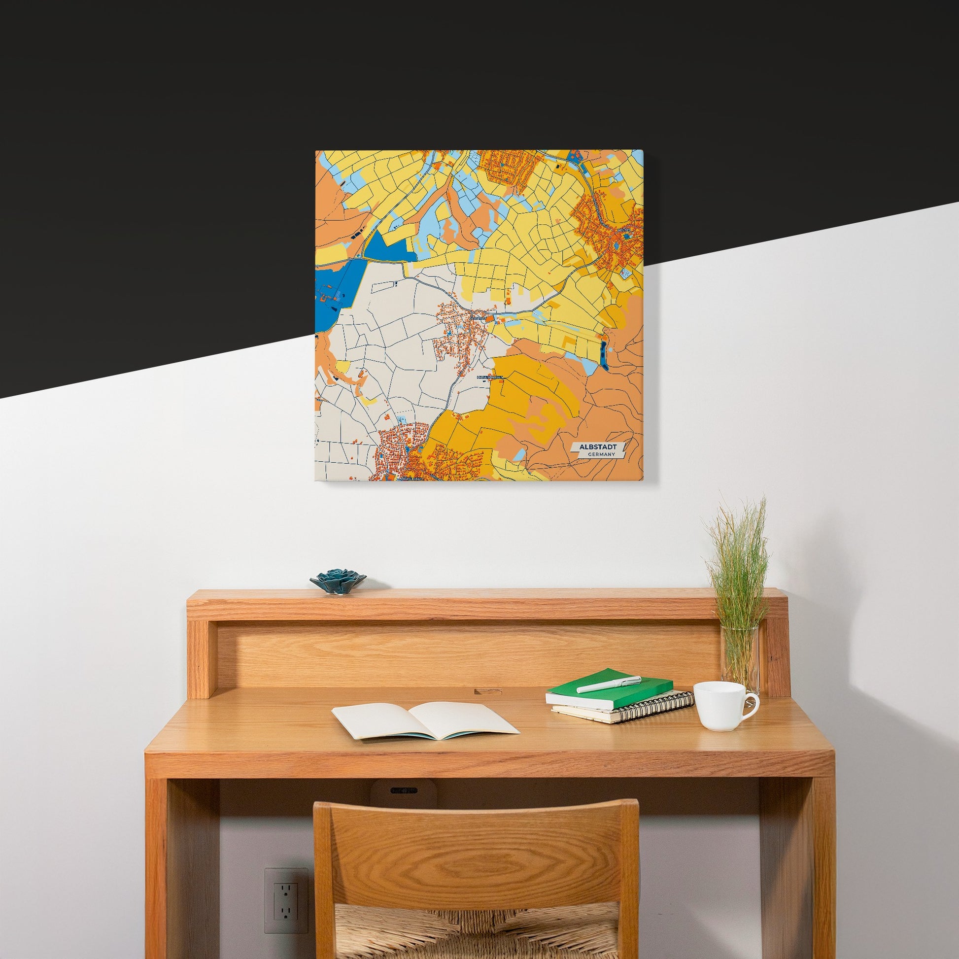 Albstadt Germany Colorful City Map Canvas Print Scene