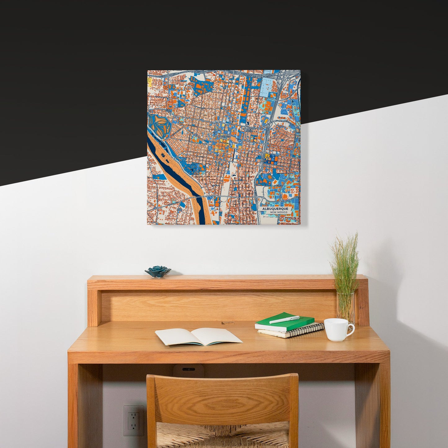 Albuquerque New Mexico Colorful City Map Canvas Print Scene