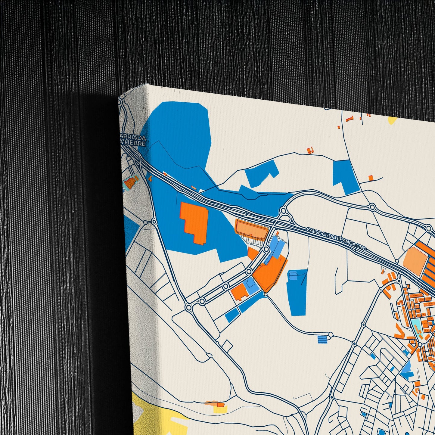 Alcalá De Guadaira Spain Colorful City Map Canvas Print Detail