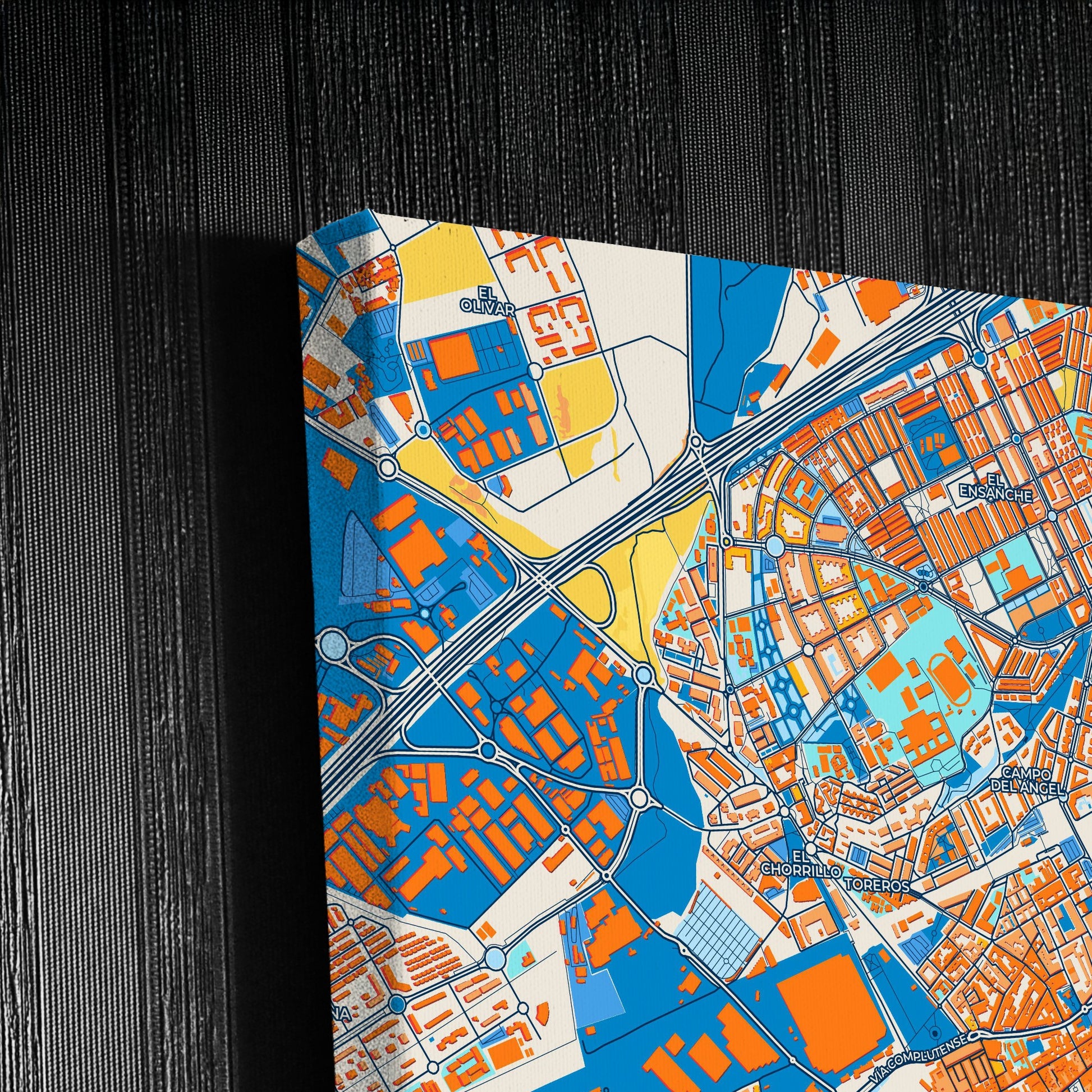 Alcalá De Henares Spain Colorful City Map Canvas Print Detail