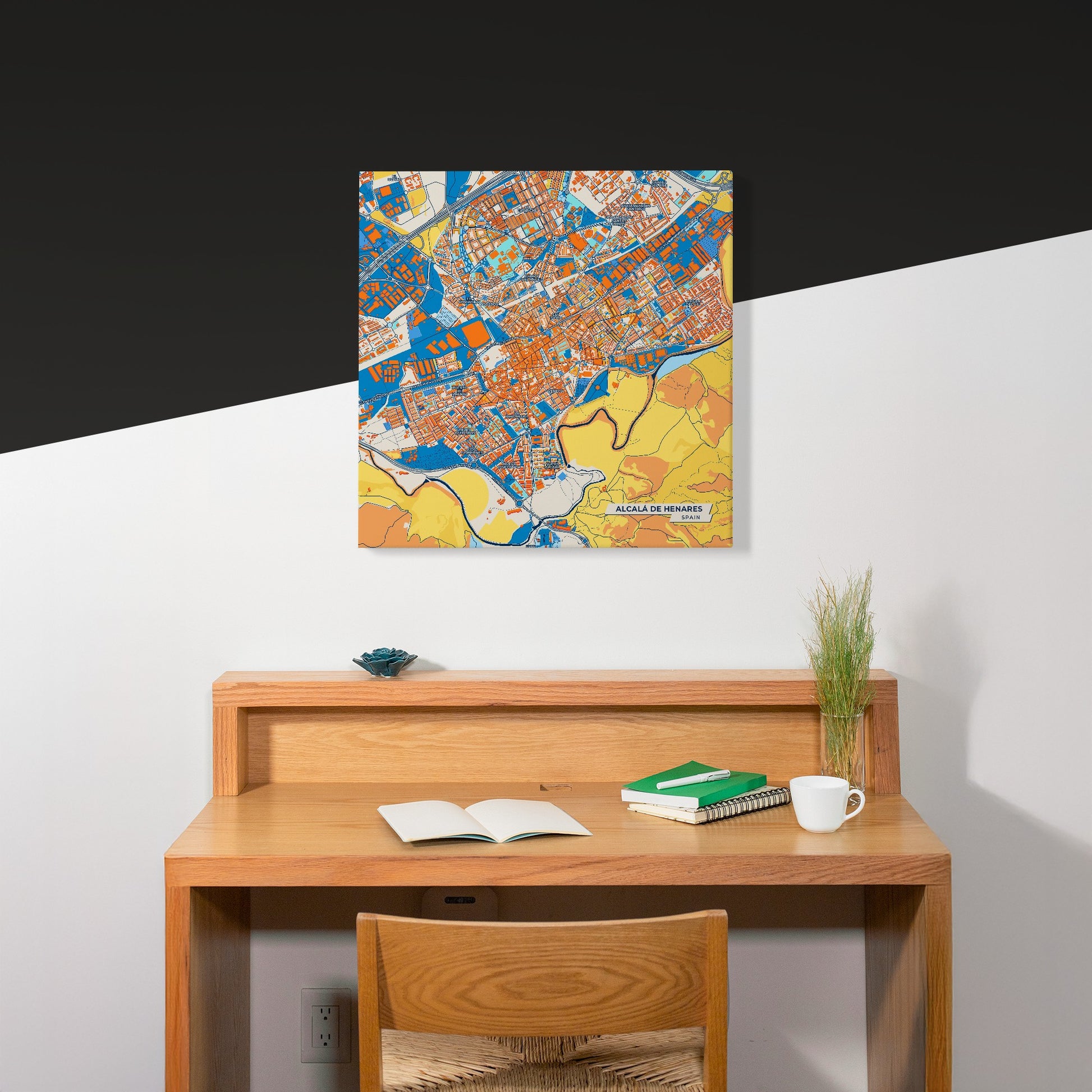 Alcalá De Henares Spain Colorful City Map Canvas Print Scene