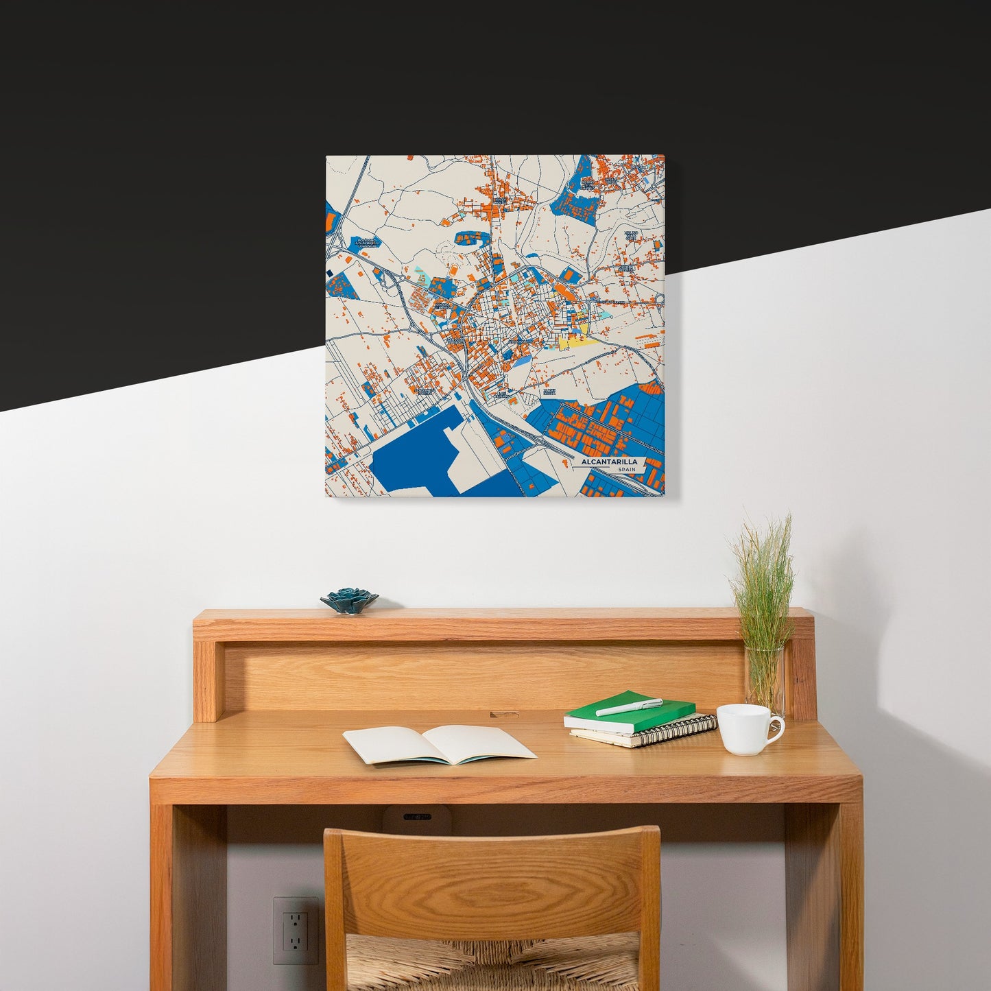 Alcantarilla Spain Colorful City Map Canvas Print Scene