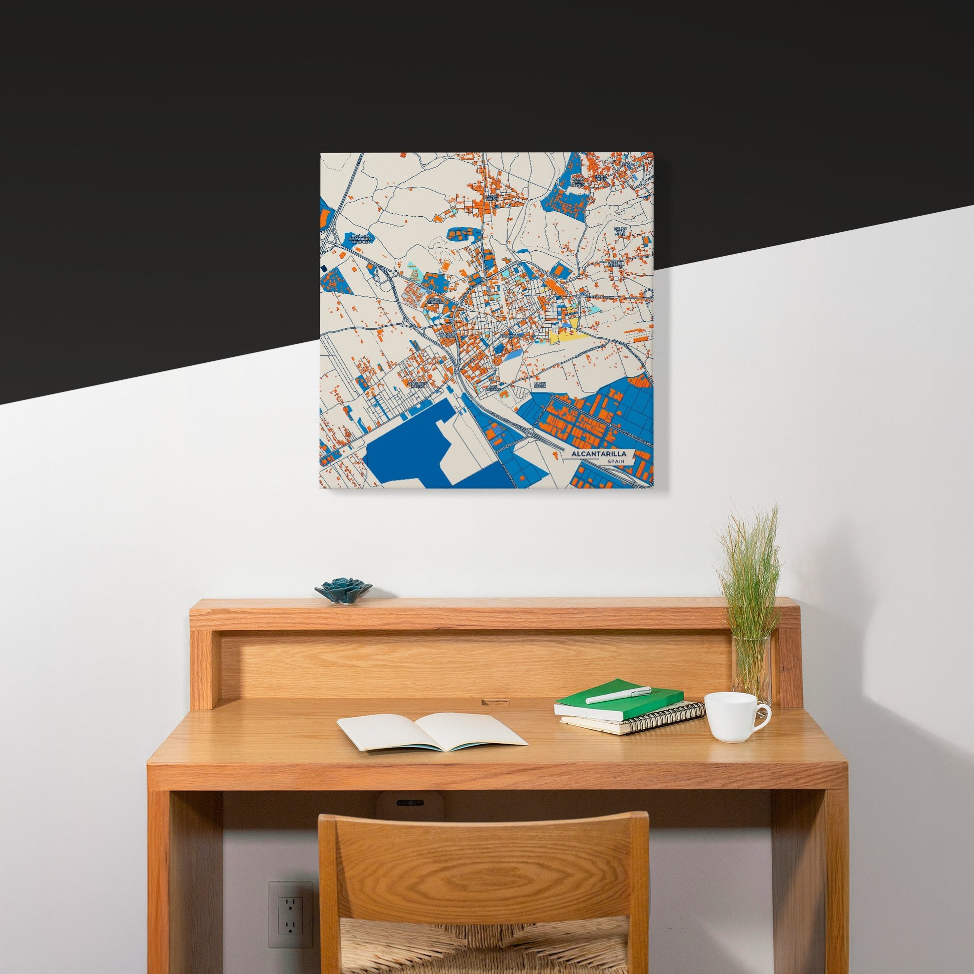 Alcantarilla Spain Colorful City Map Canvas Print Scene