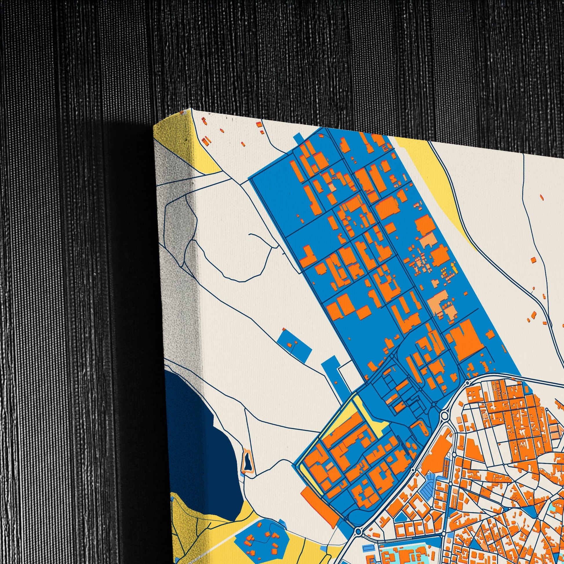 Alcázar De San Juan Spain Colorful City Map Canvas Print Detail