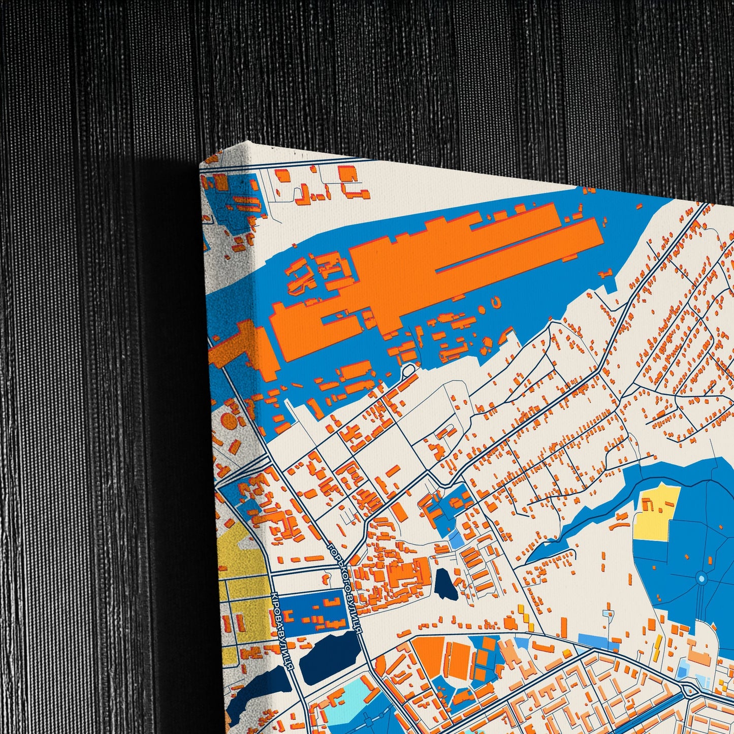 Алчевськ Ukraine Colorful City Map Canvas Print Detail
