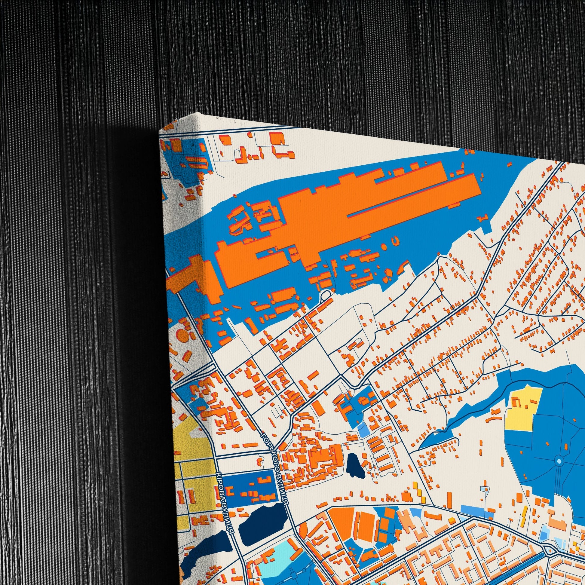 Алчевськ Ukraine Colorful City Map Canvas Print Detail
