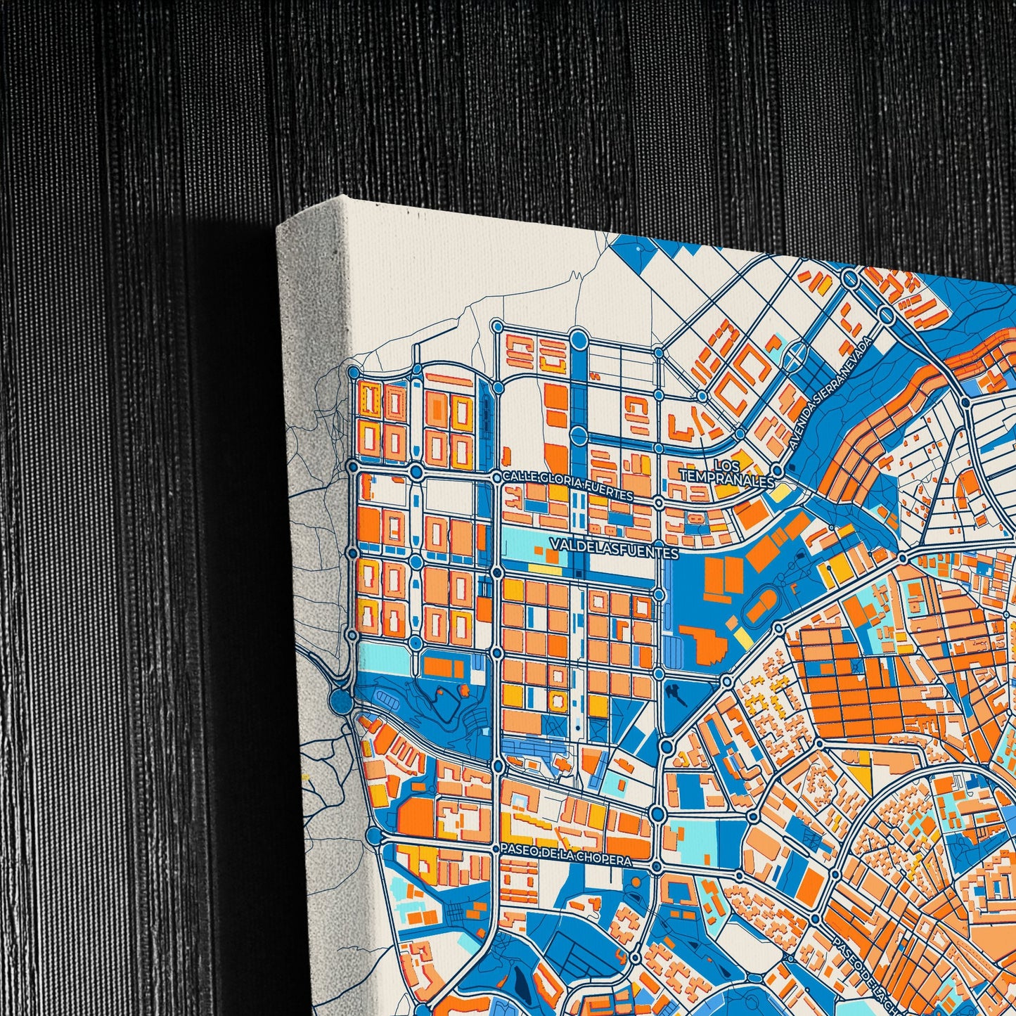 Alcobendas Spain Colorful City Map Canvas Print Detail