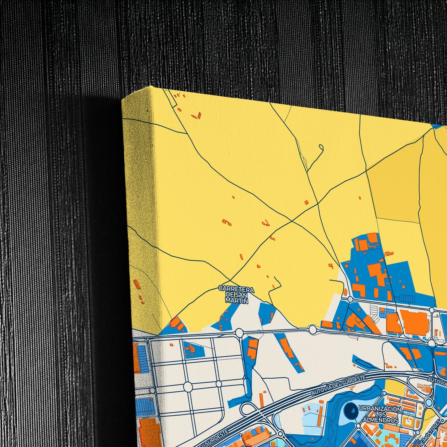 Alcorcón Spain Colorful City Map Canvas Print Detail