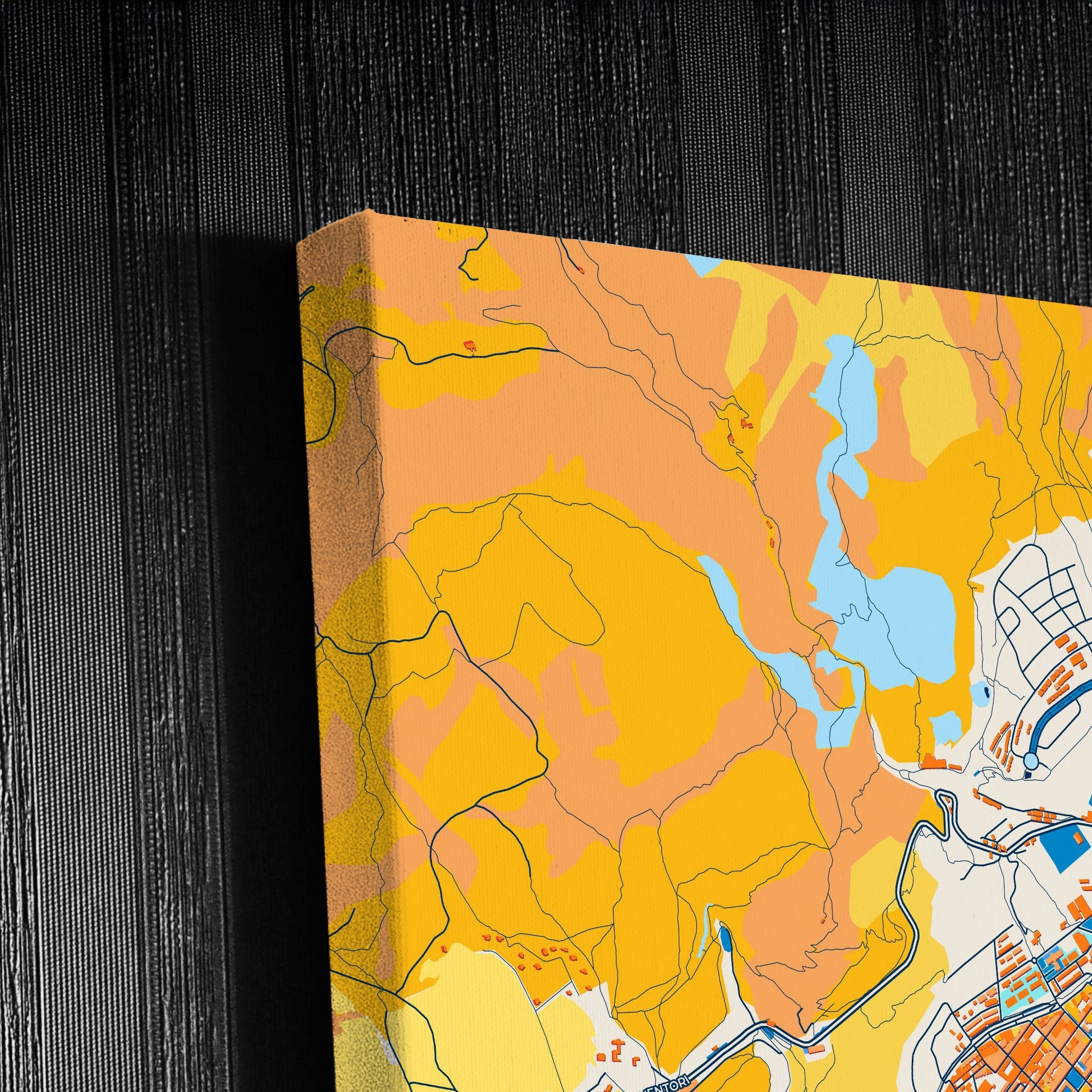 Alcoy Spain Colorful City Map Canvas Print Detail